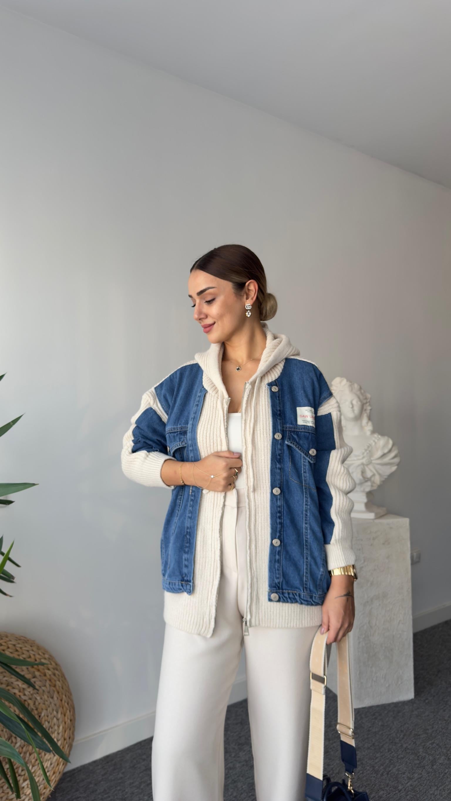 Abel Kot Garnili Premium Kapüşonlu Ceket