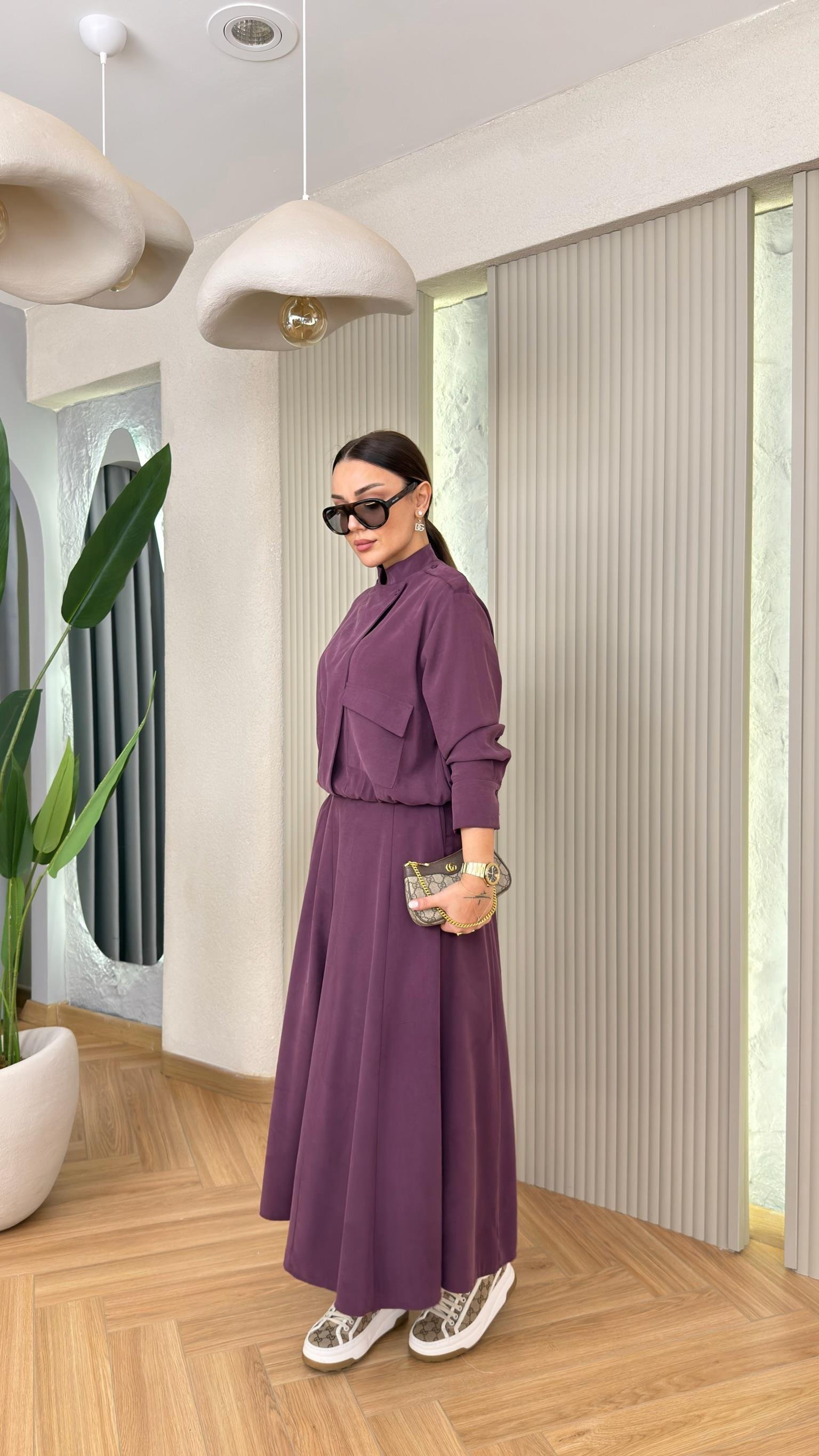 Bordo Bellis Premium Etekli Tensel Modal Takım