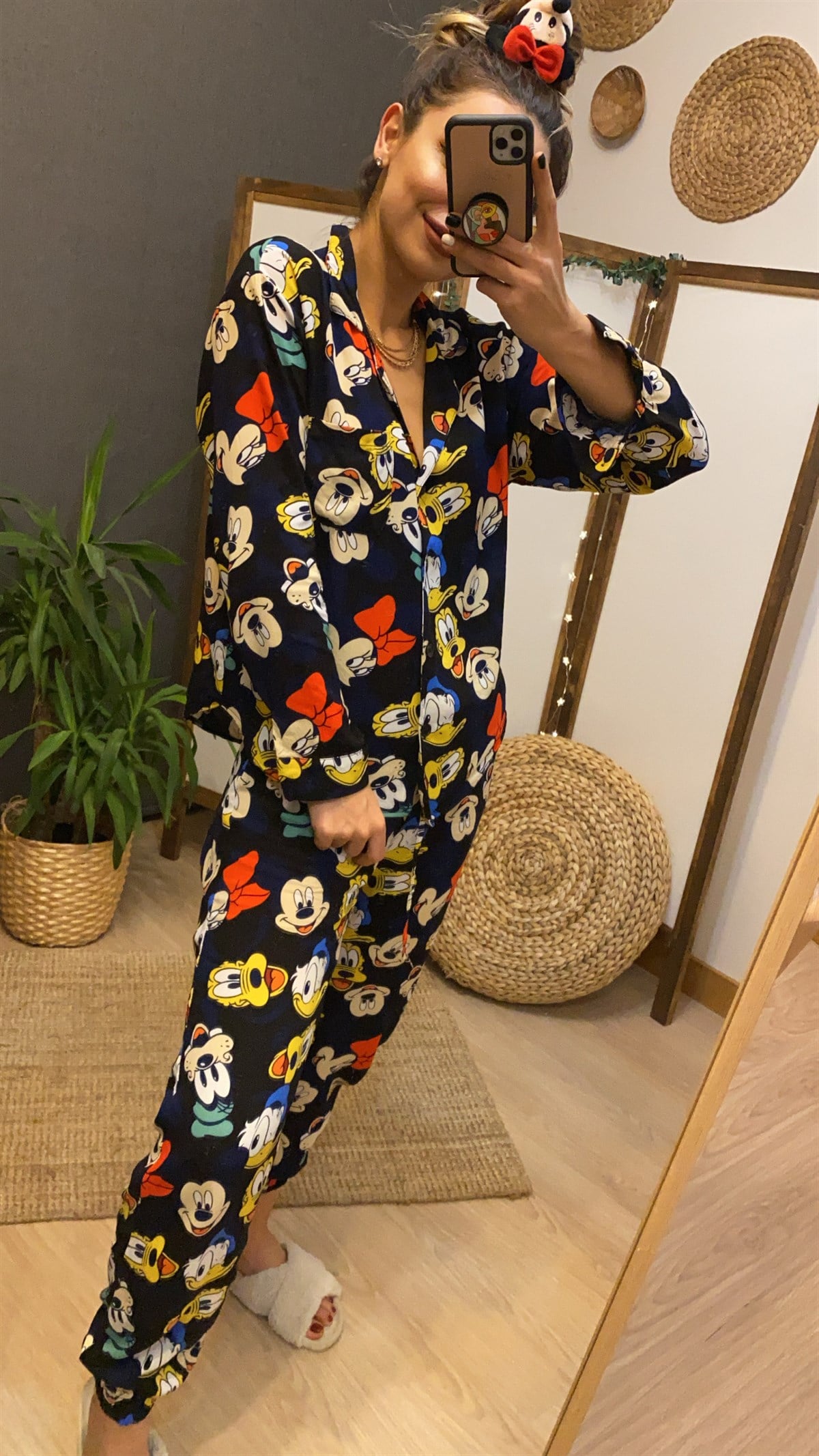 Karakter Baskılı Lacivert Pijama Takımı