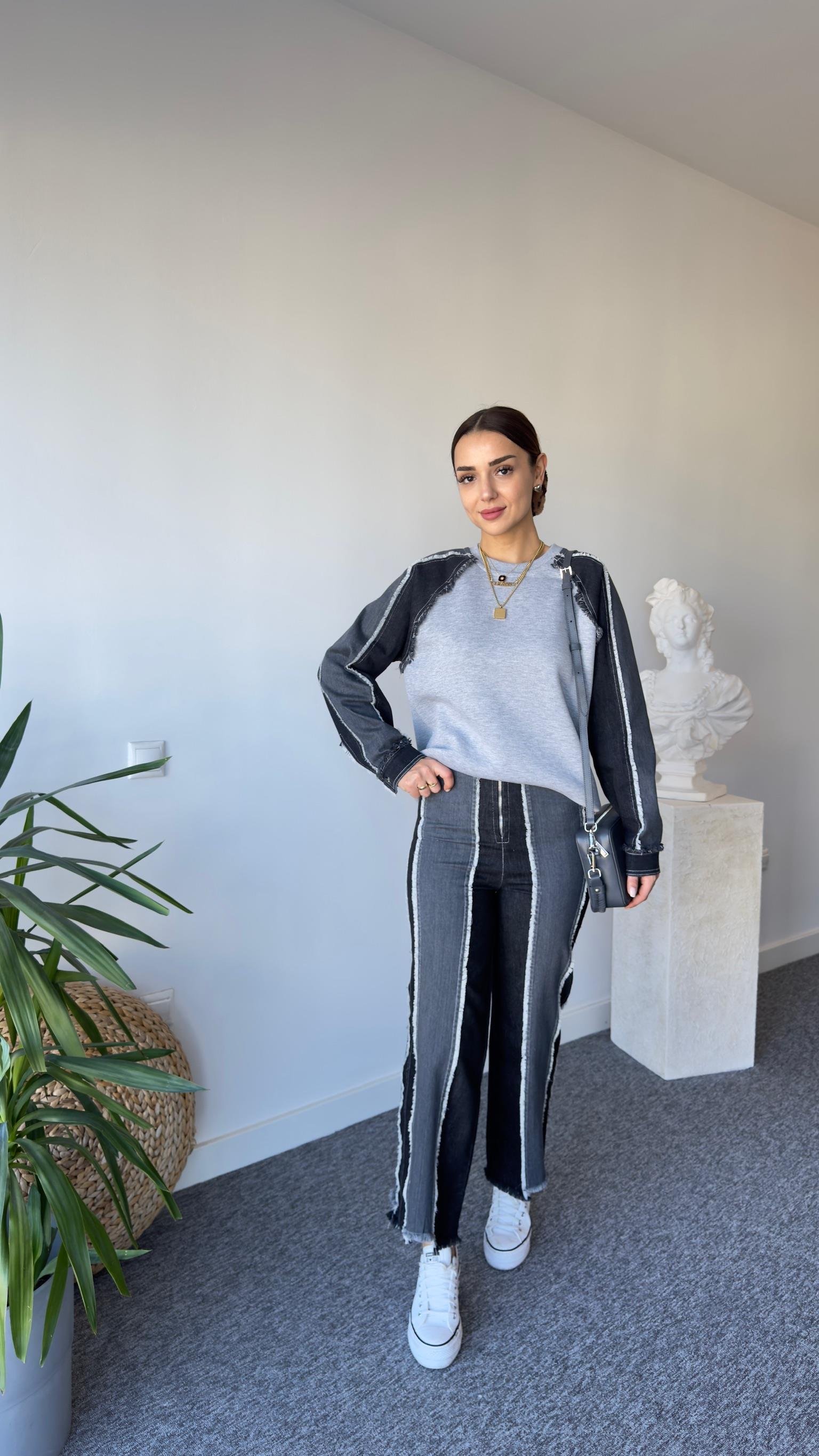 Monde Kot Garnili Gri Sweat Takım