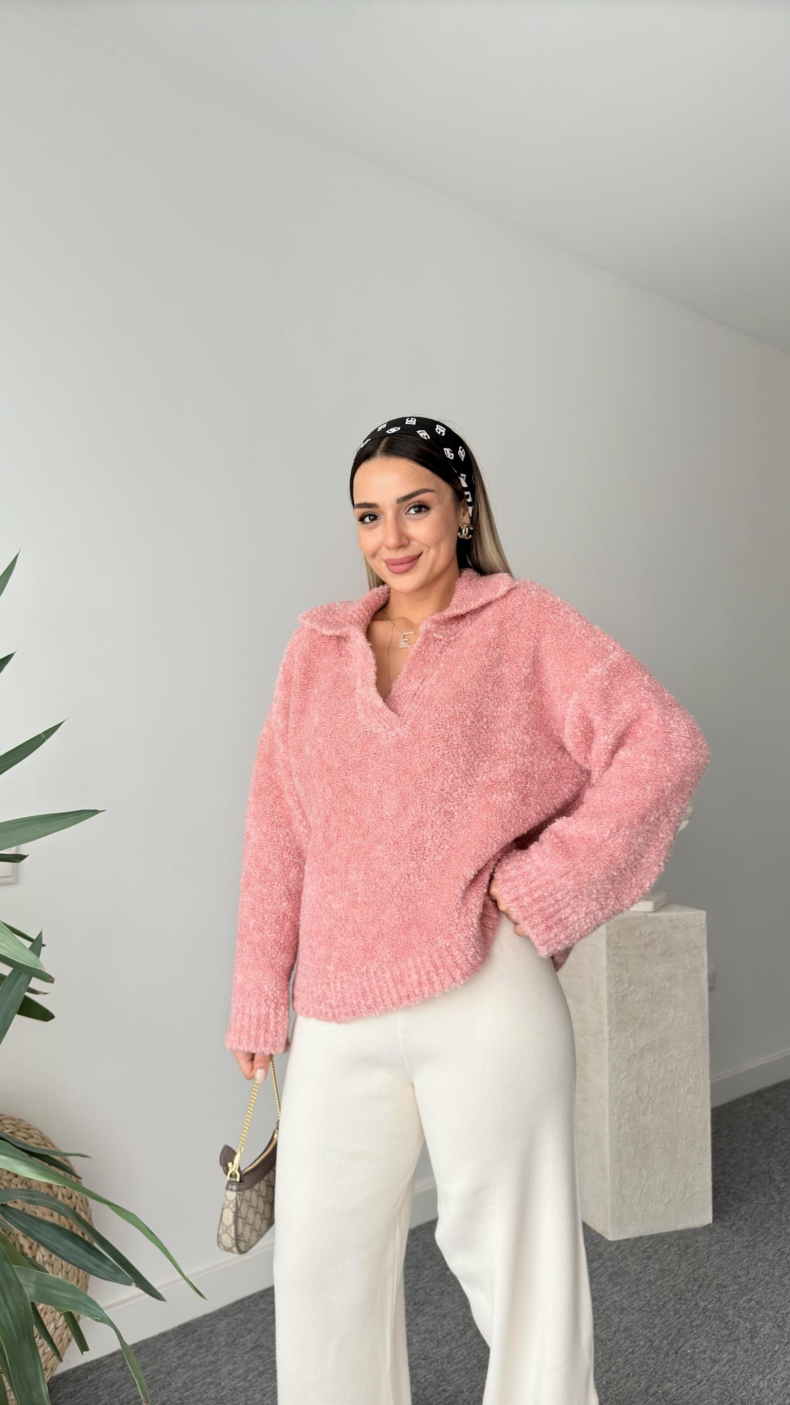 Pembe Frome Polo Yaka Kazak
