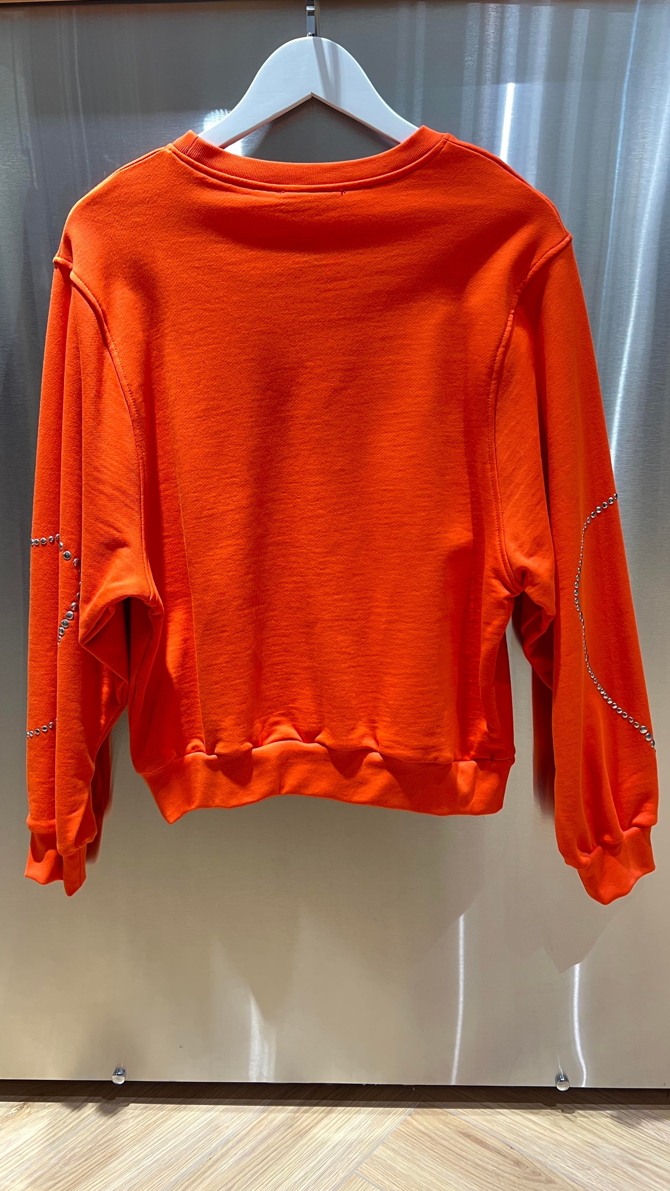 Zımba Baskılı Turuncu Sweatshirt