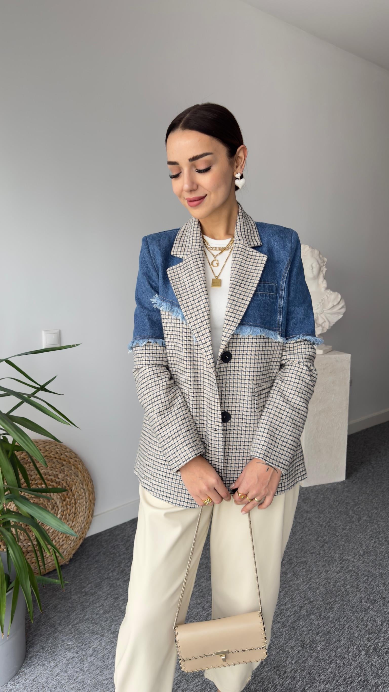Asia Kot Detaylı Kaşe Blazer Ceket