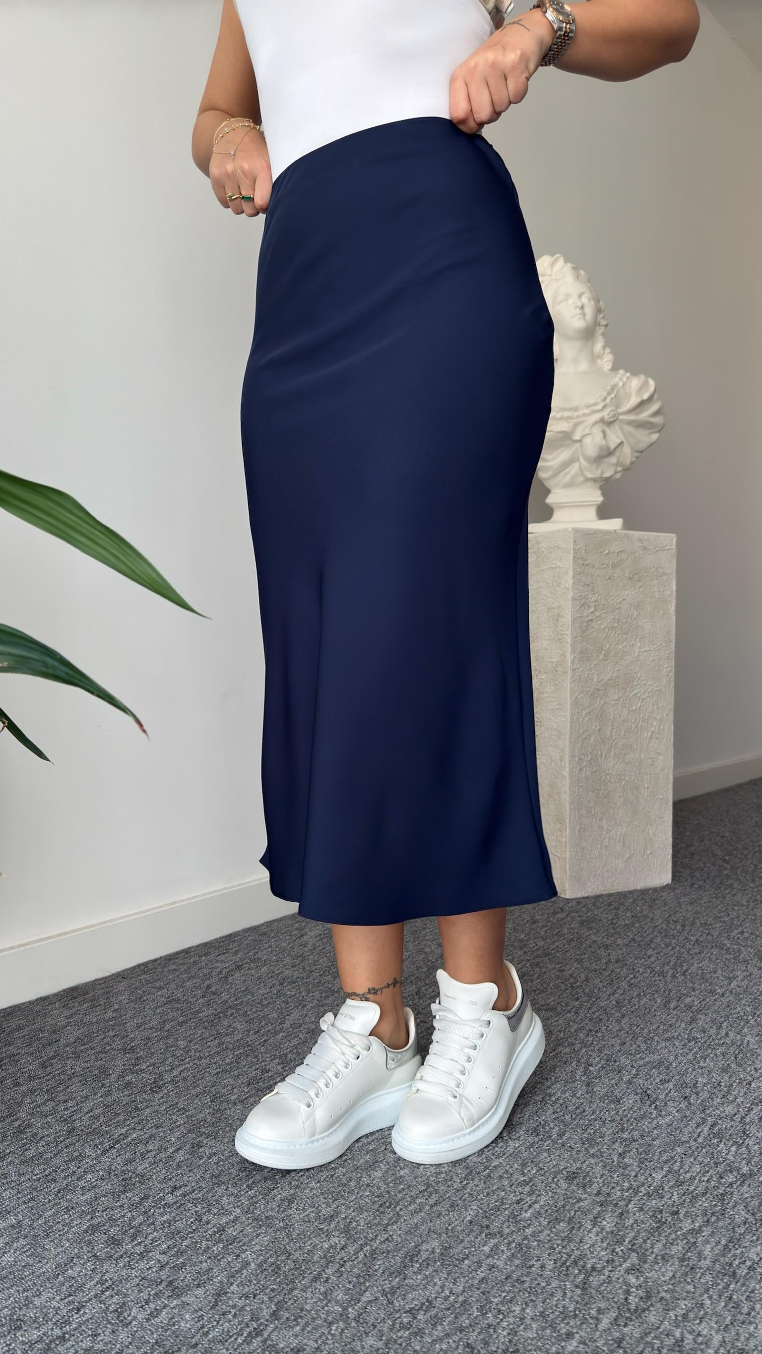 Lacivert Lesi Zra Model Saten Etek