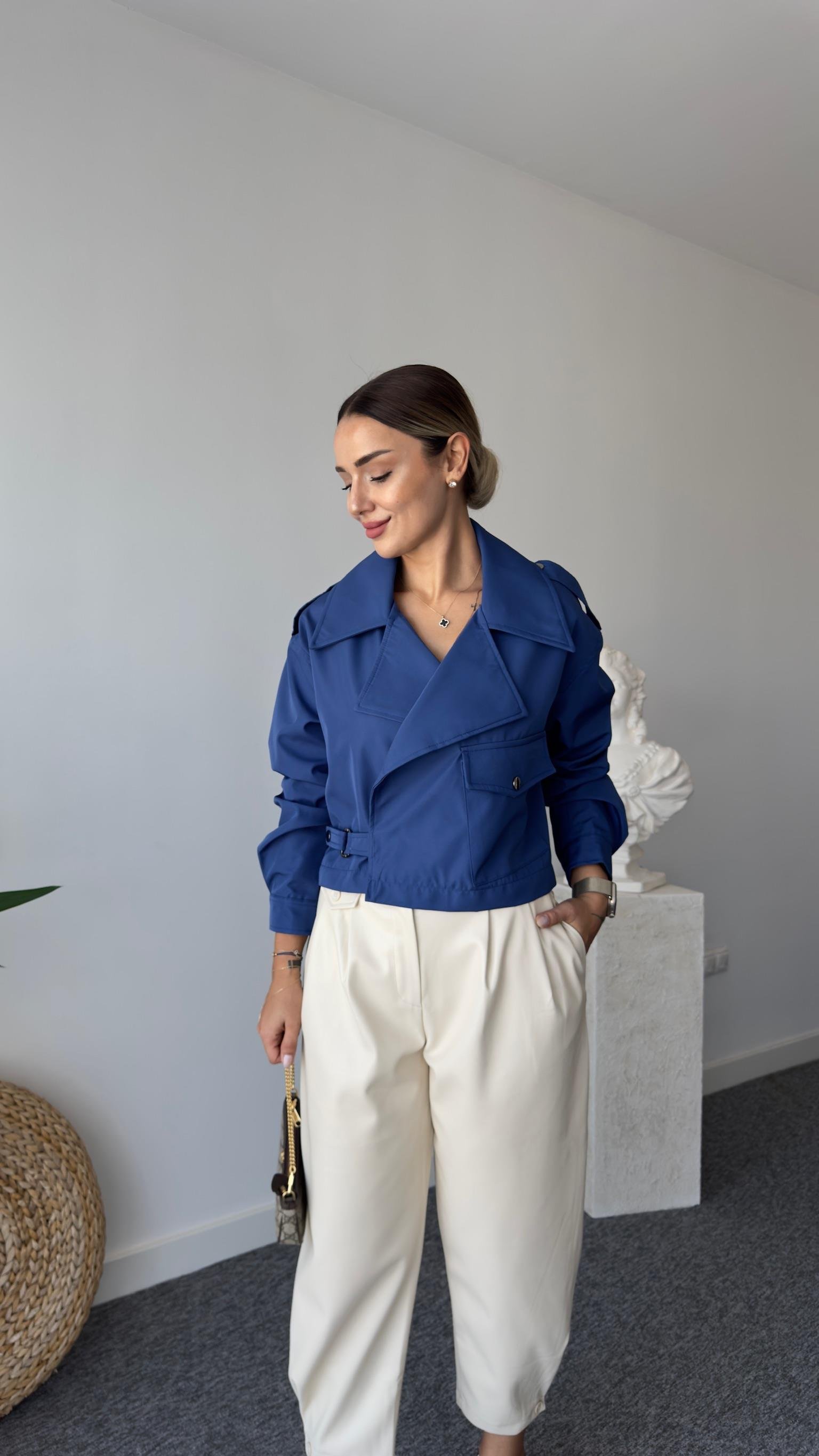 Orj Marka Astarlı Mavi Zra Trenç