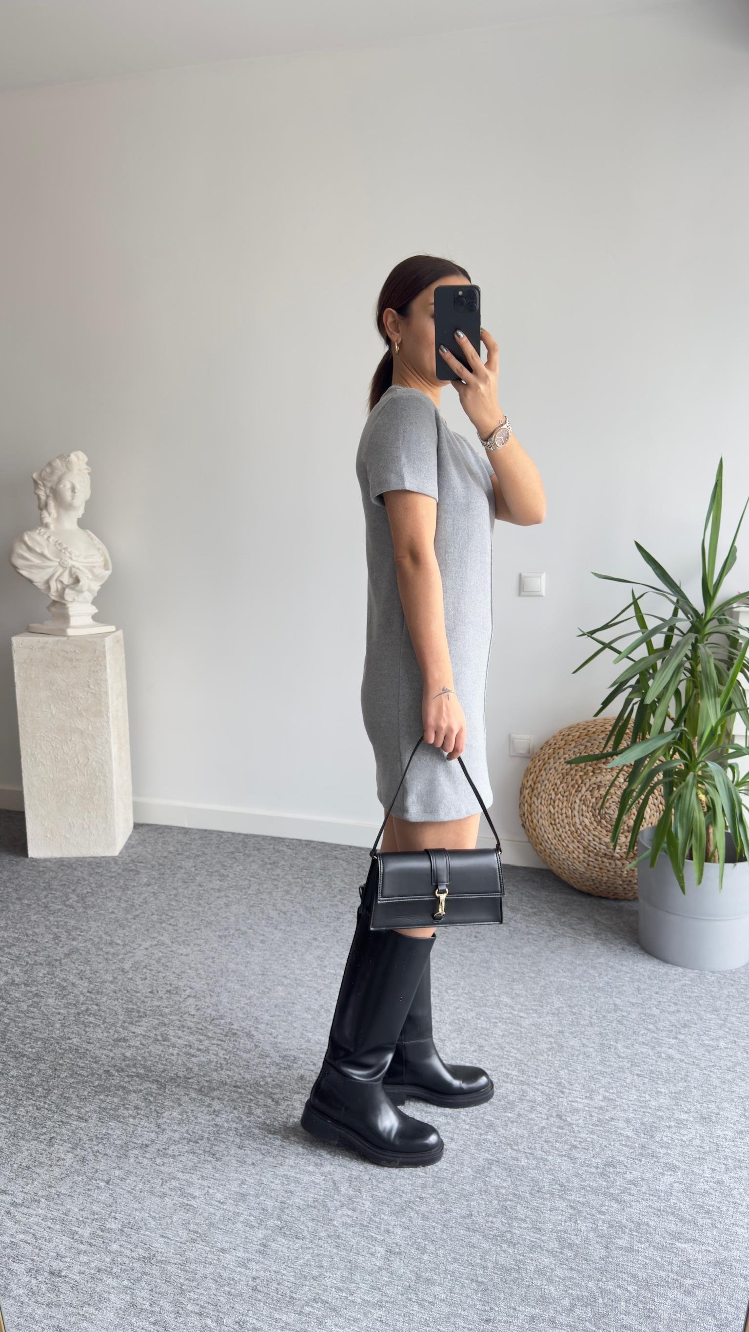 Selanik Zra Model Gri Elbise 