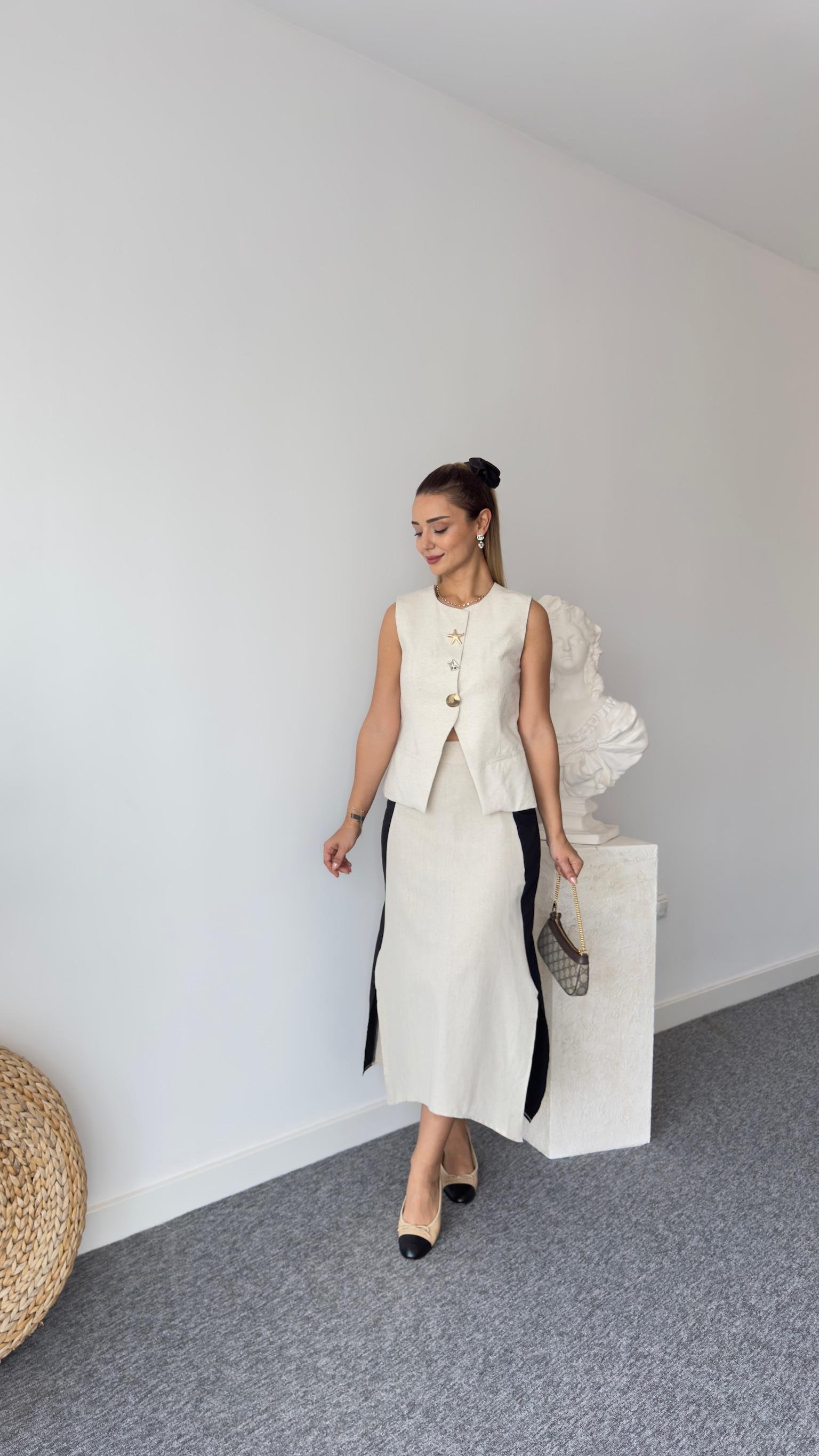 Poplin Garnili Massi Model Etek