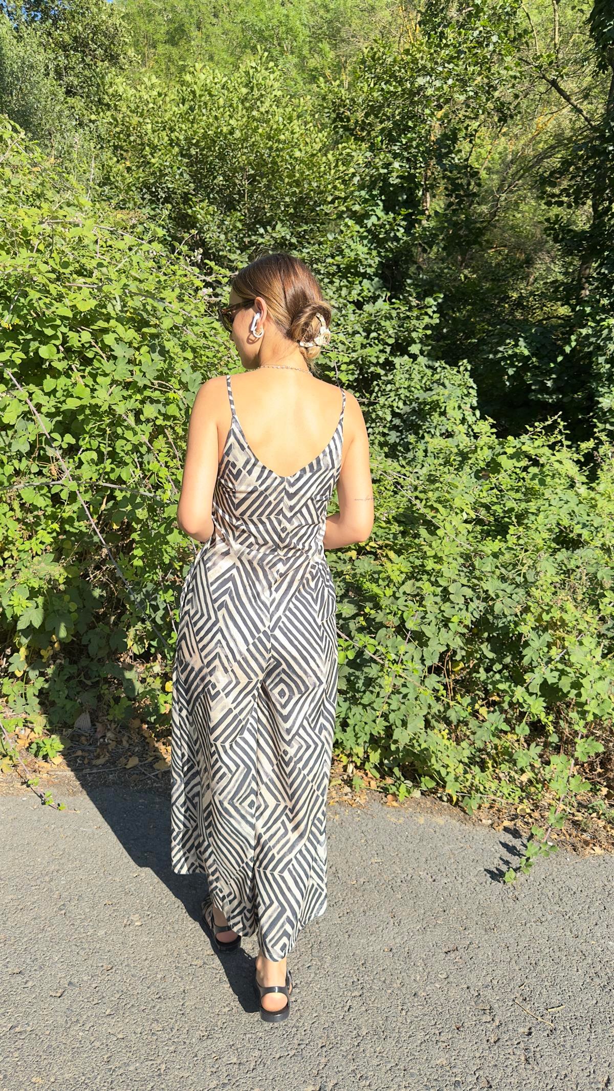 Çizgi Desenli Tulum