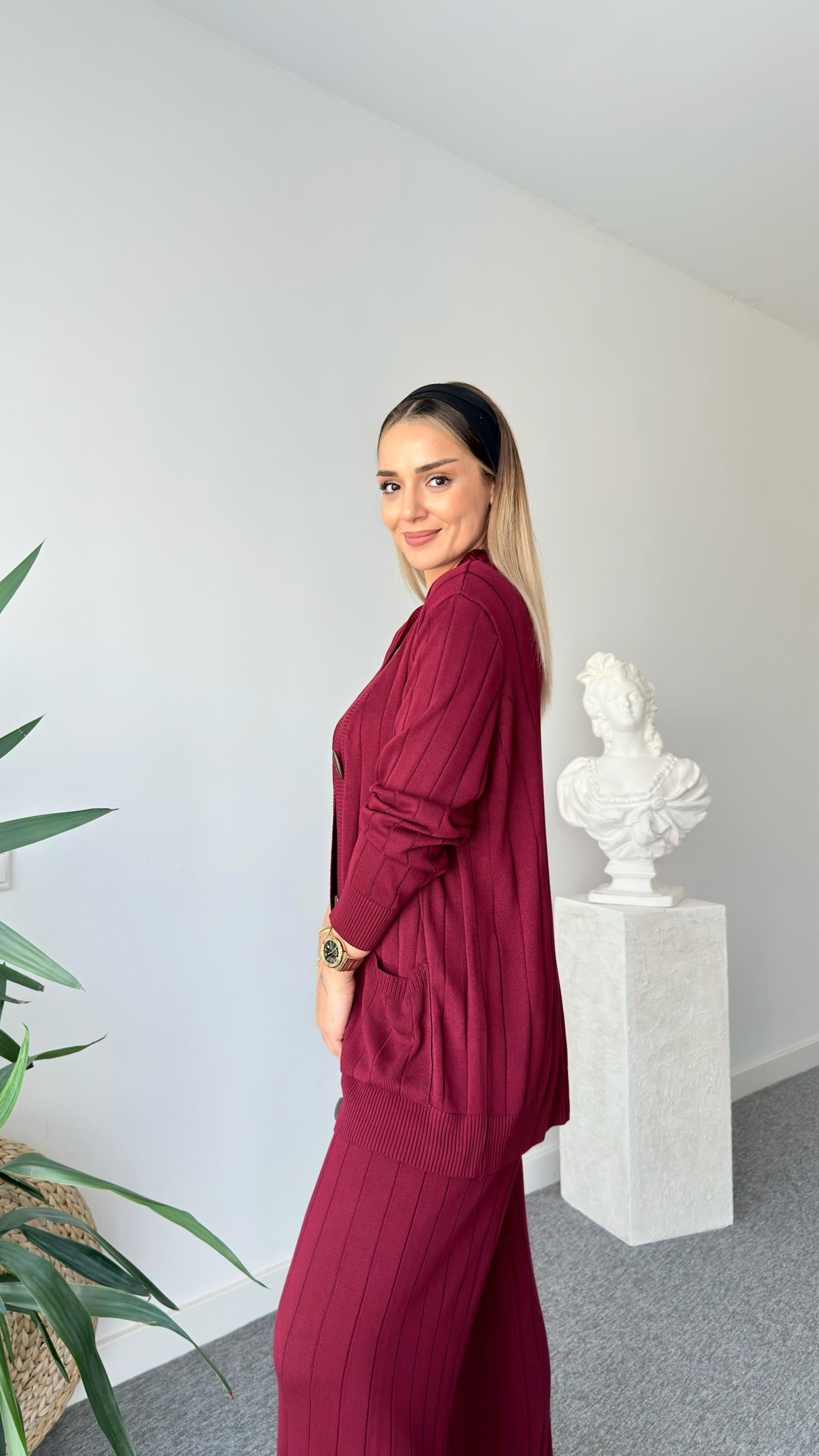 Bordo Jair Mevsimlik Triko Takım
