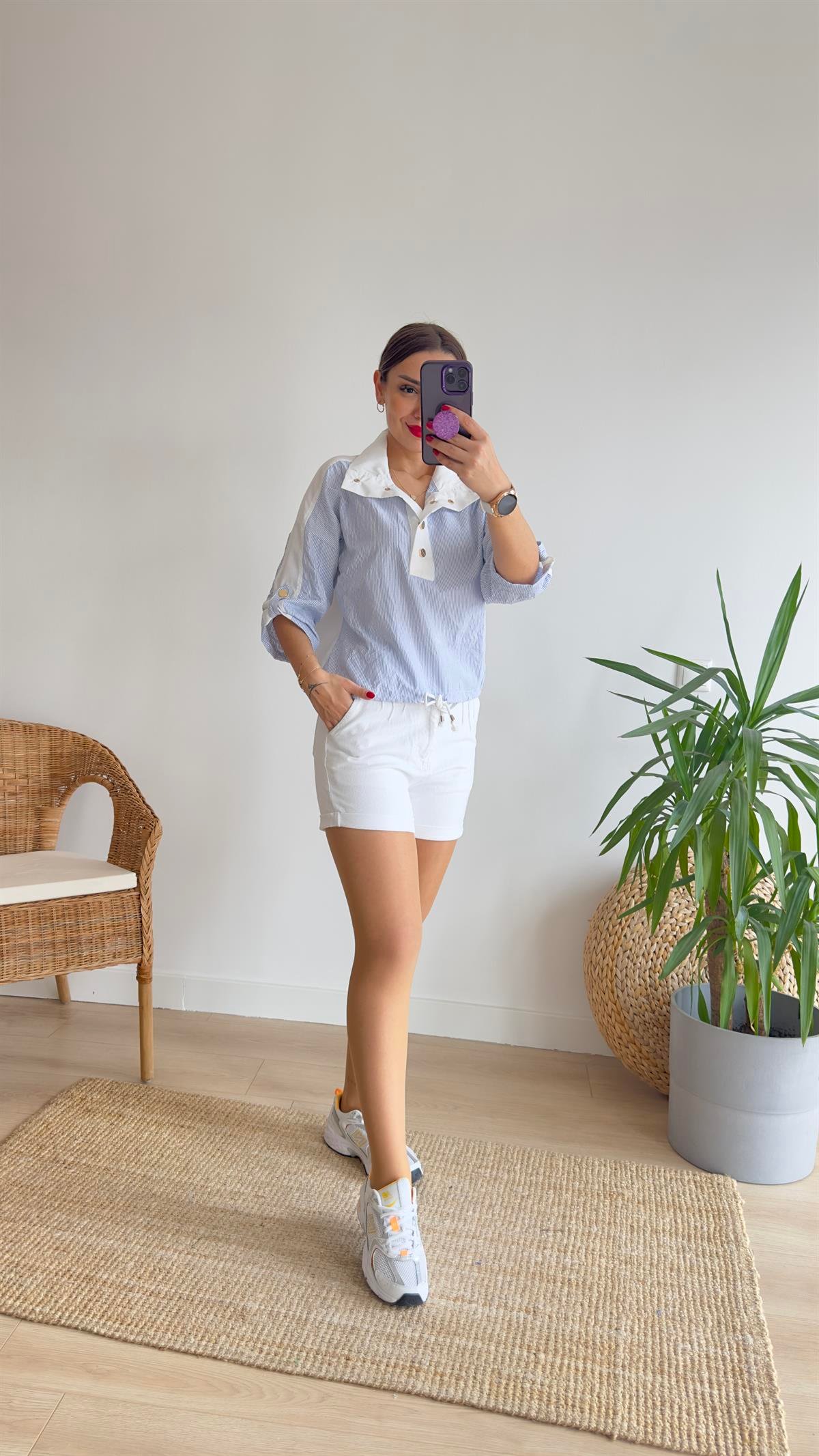 Berta Çizgili Poplin Gömlek