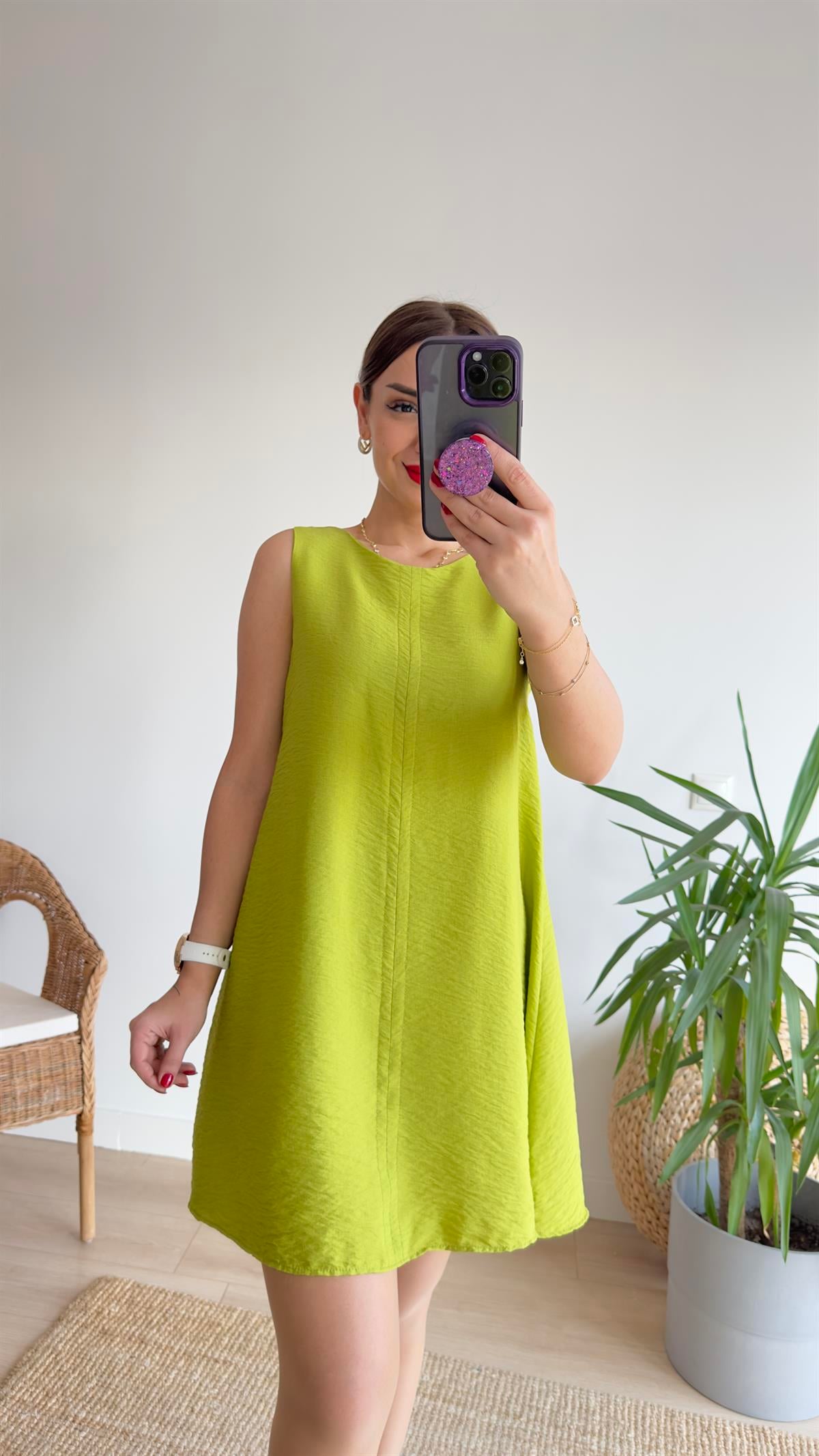 Olive Kolsuz Çan Elbise 