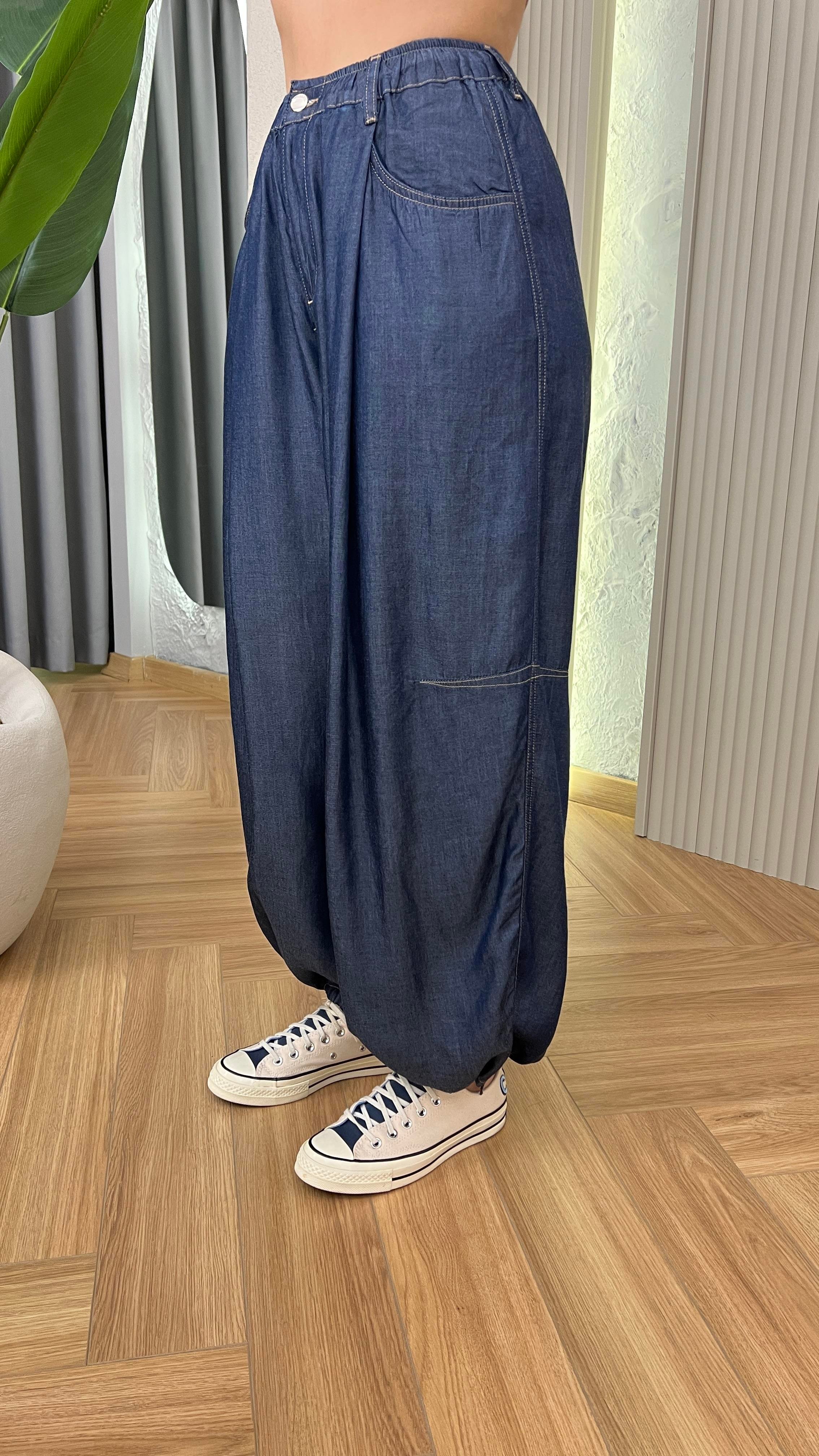 Riva Bileği Bağcıklı Premium Tensel Pantolon