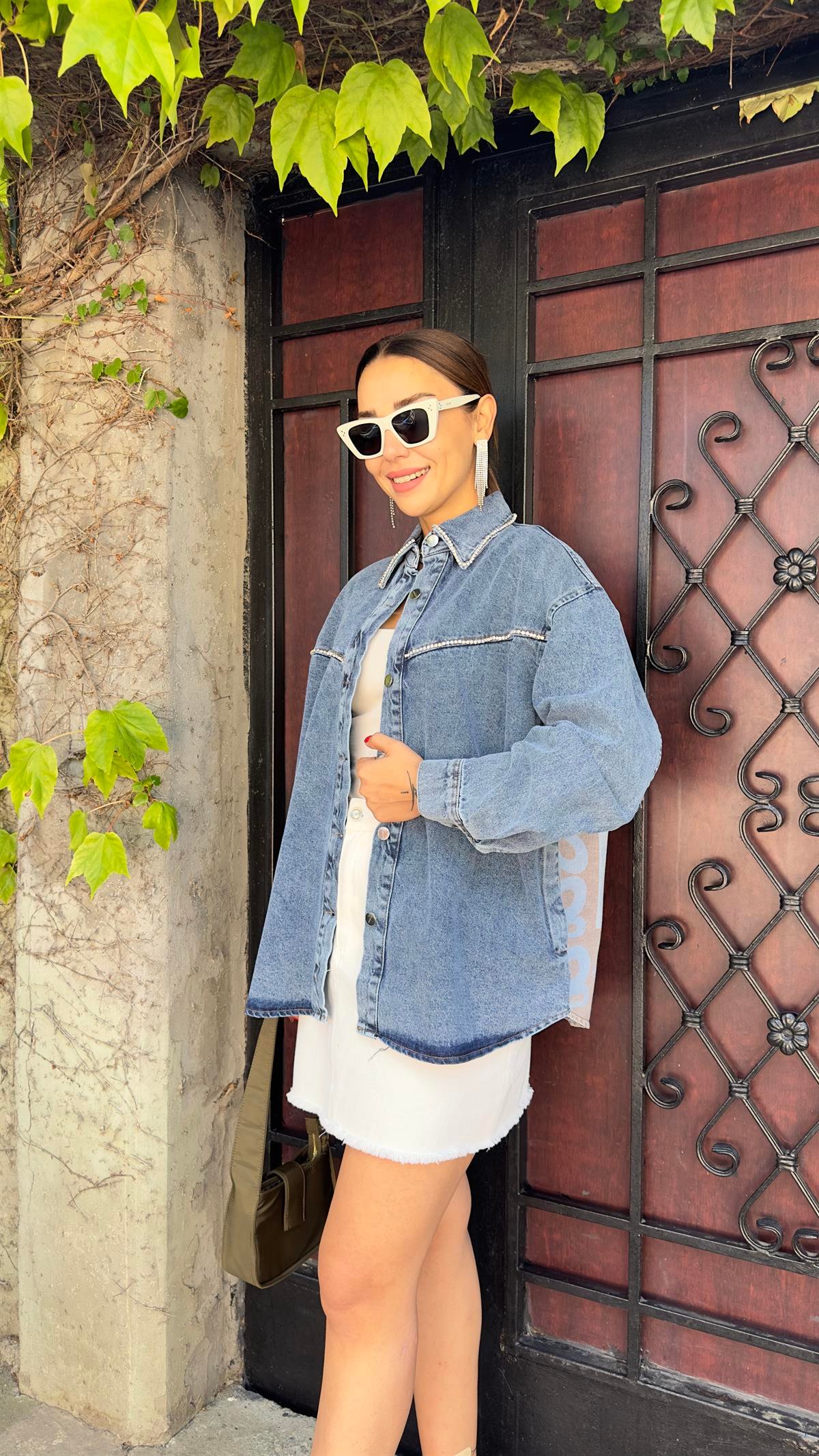 Desen Baskılı Orj Model Jean Ceket