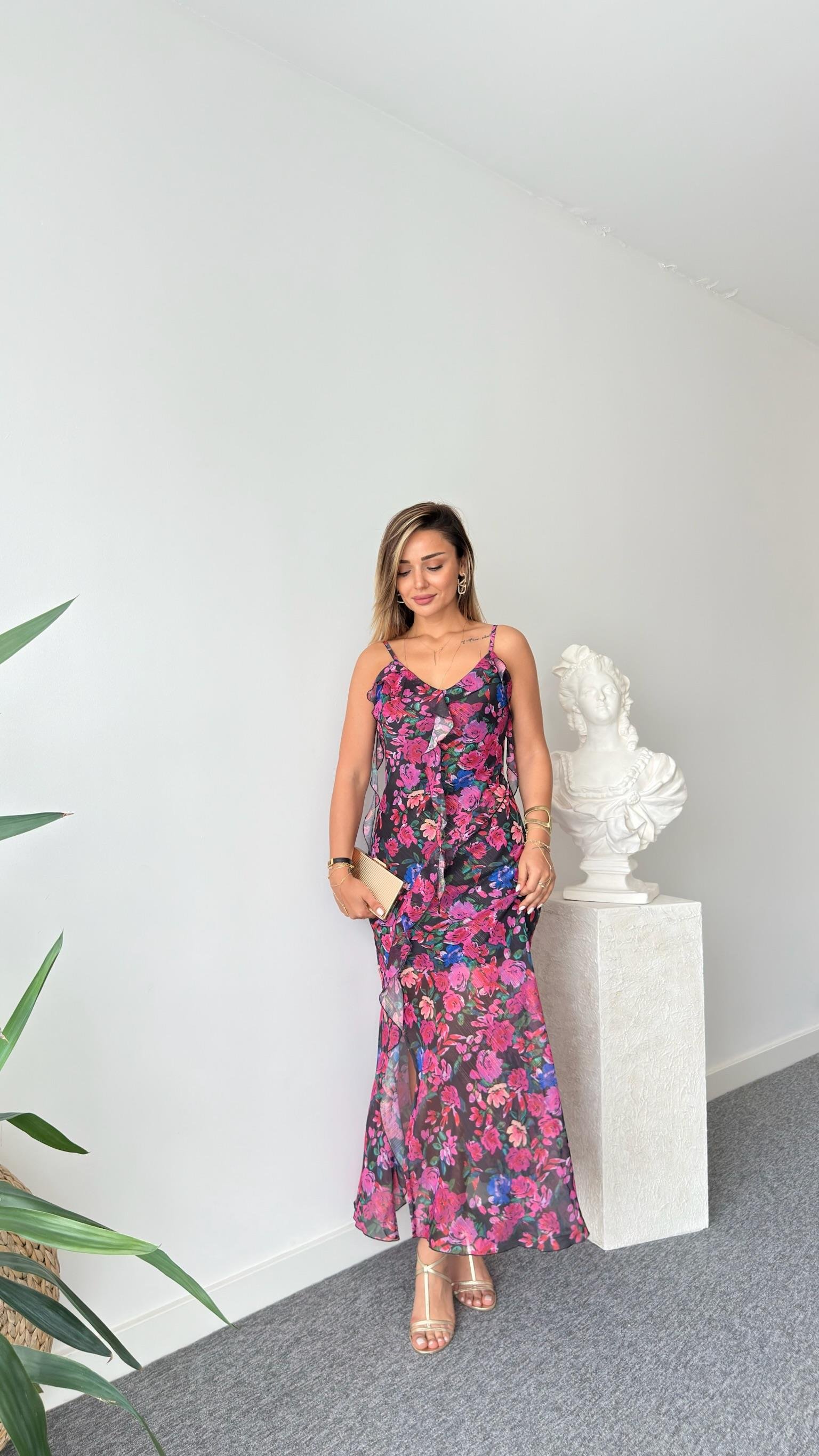 İpkyl Model  Fırfırlı İp Askılı Elbise 