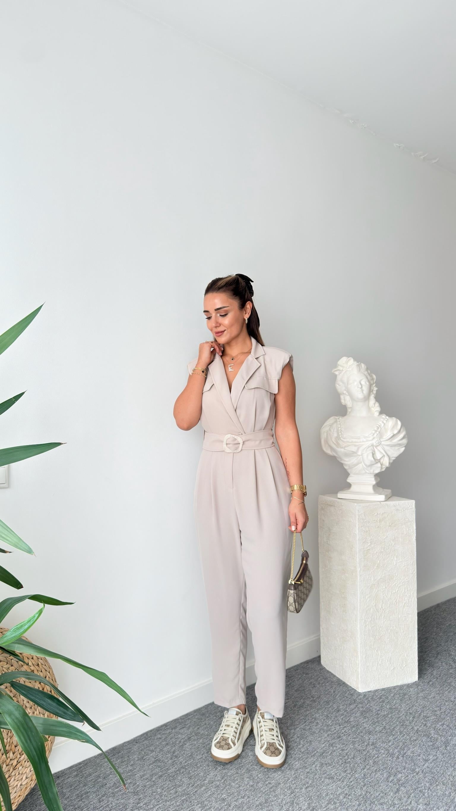 Bej Volze Kemerli Kruvaze Tulum