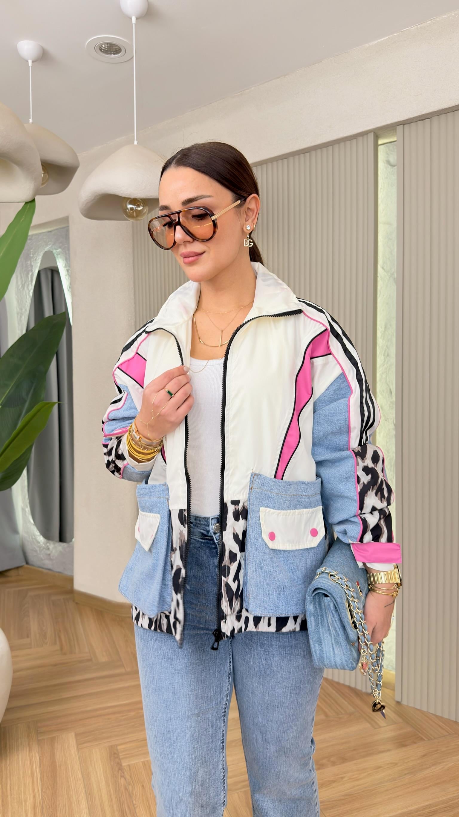 Nilora Leopar Garnili Renk Geçişli Ceket