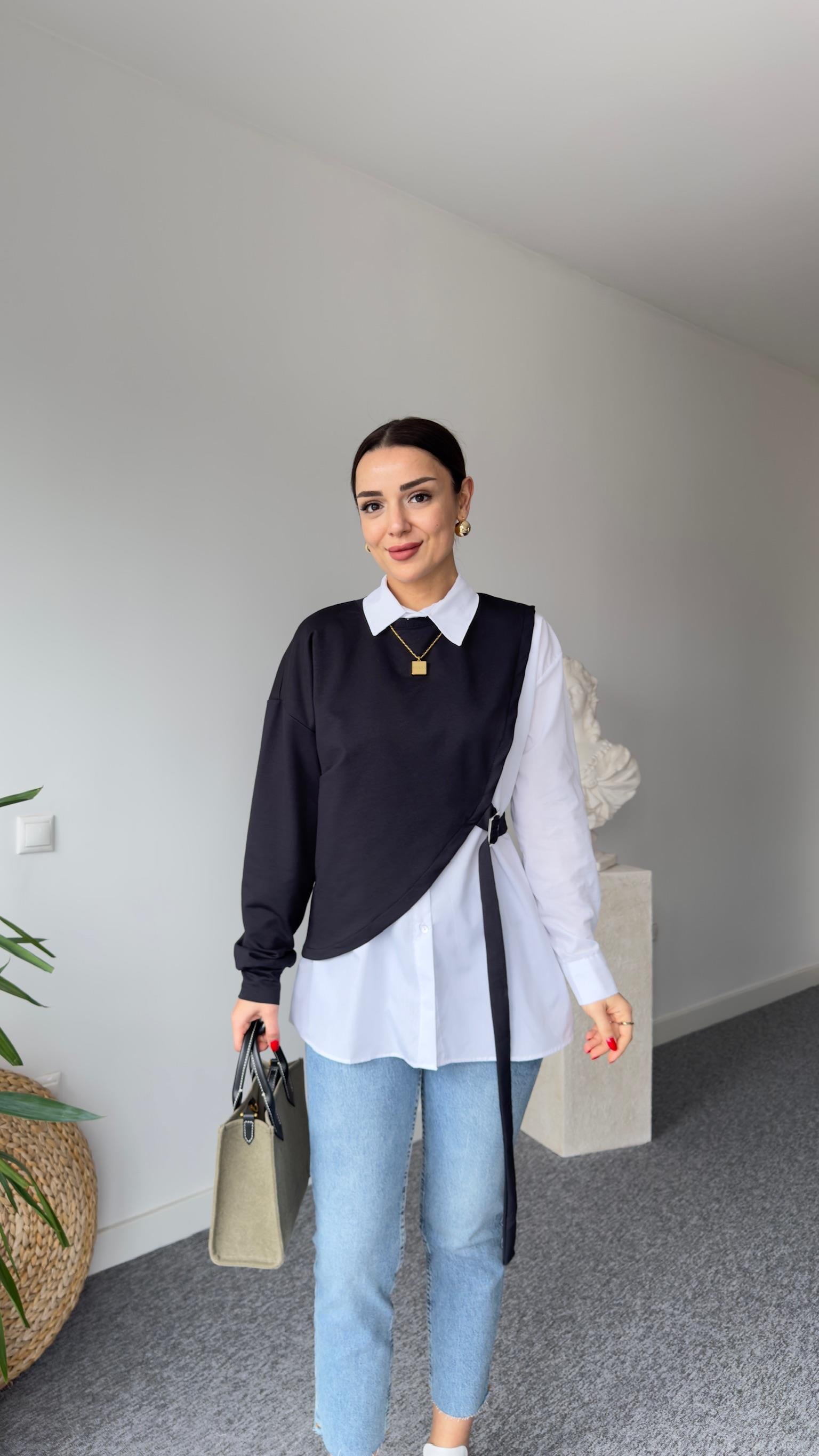 Tasarım İki Parça Gömlek Sweat