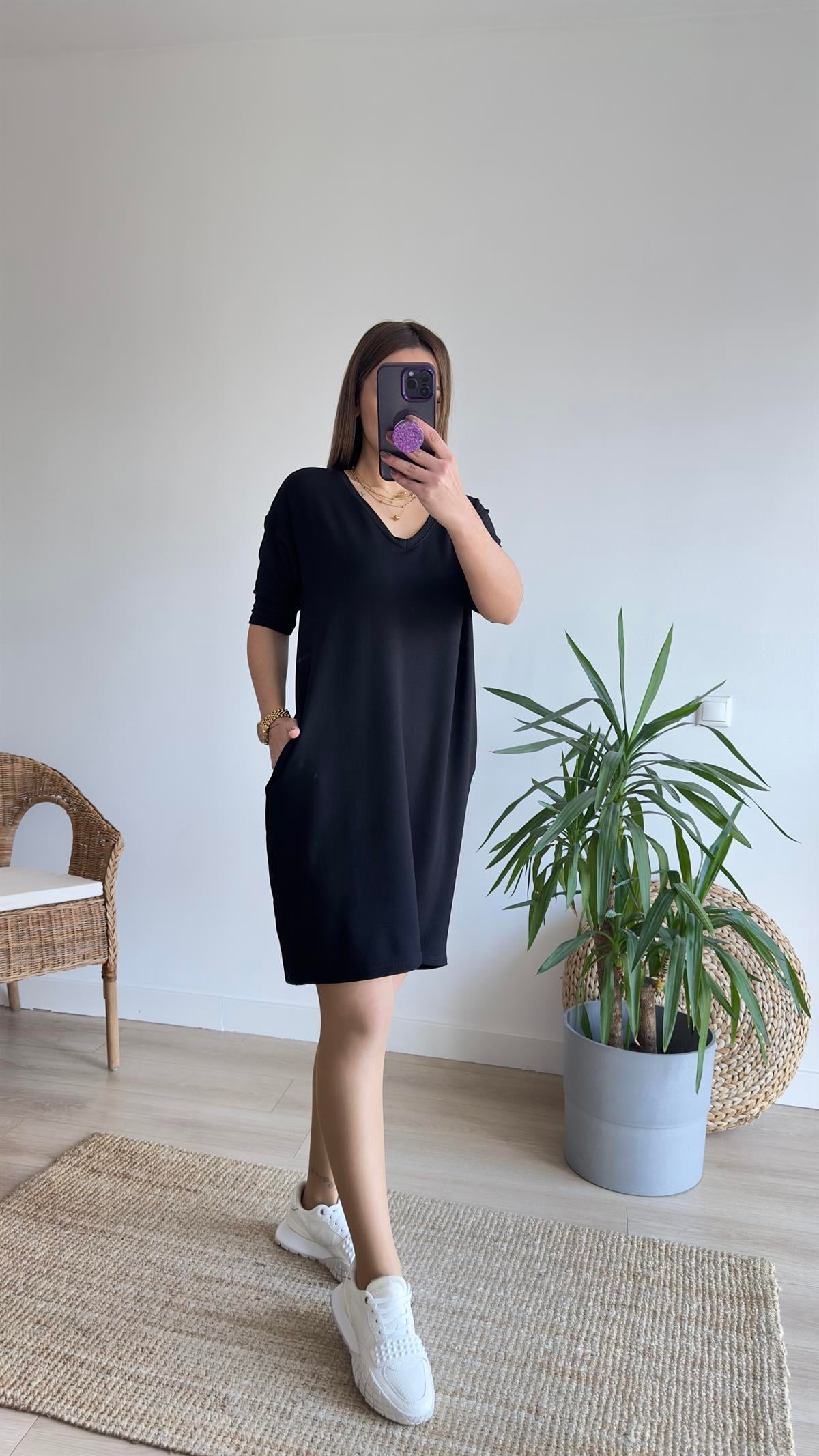 Lily V Yaka Basic Elbise 