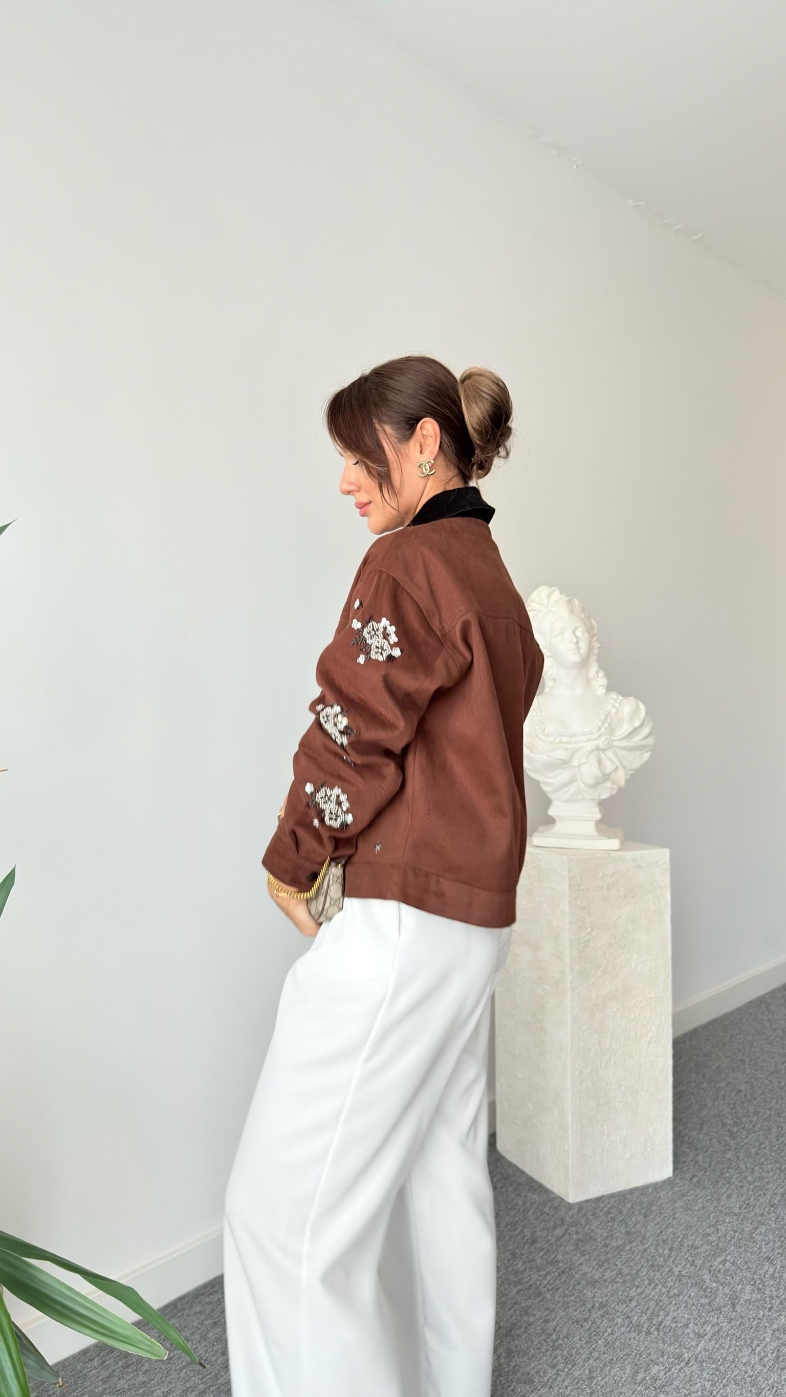 Nakış İşlemeli Tws Model Kahve Ceket