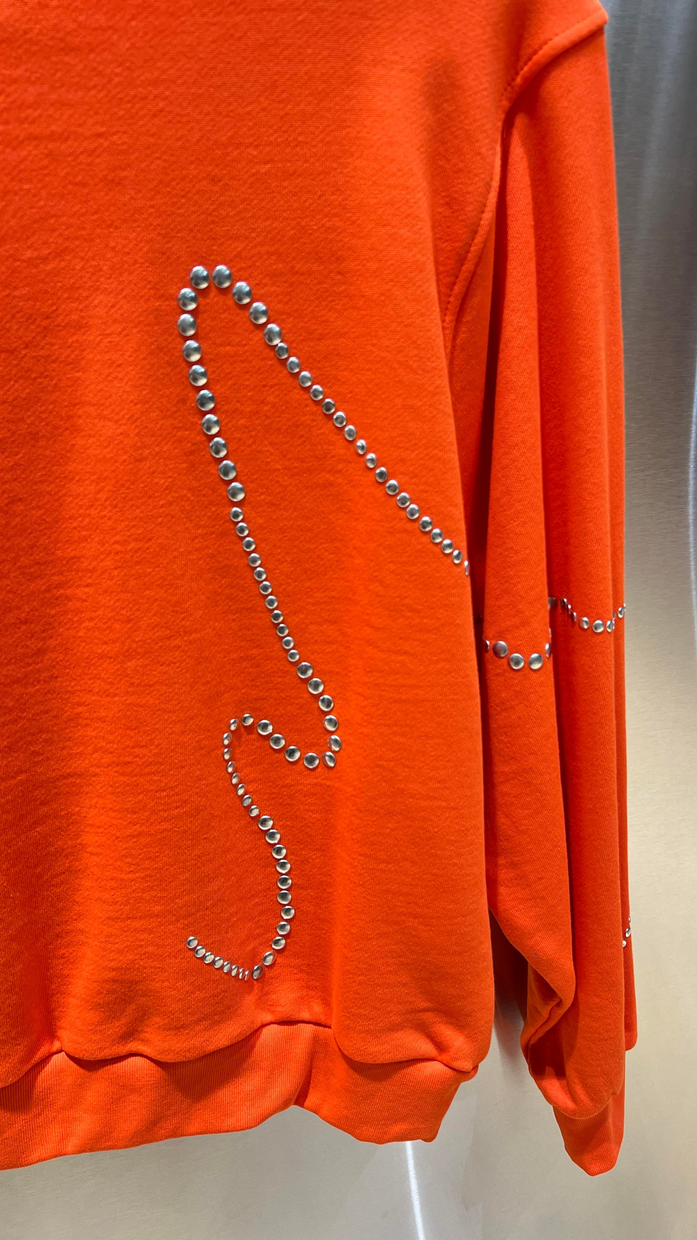 Zımba Baskılı Turuncu Sweatshirt