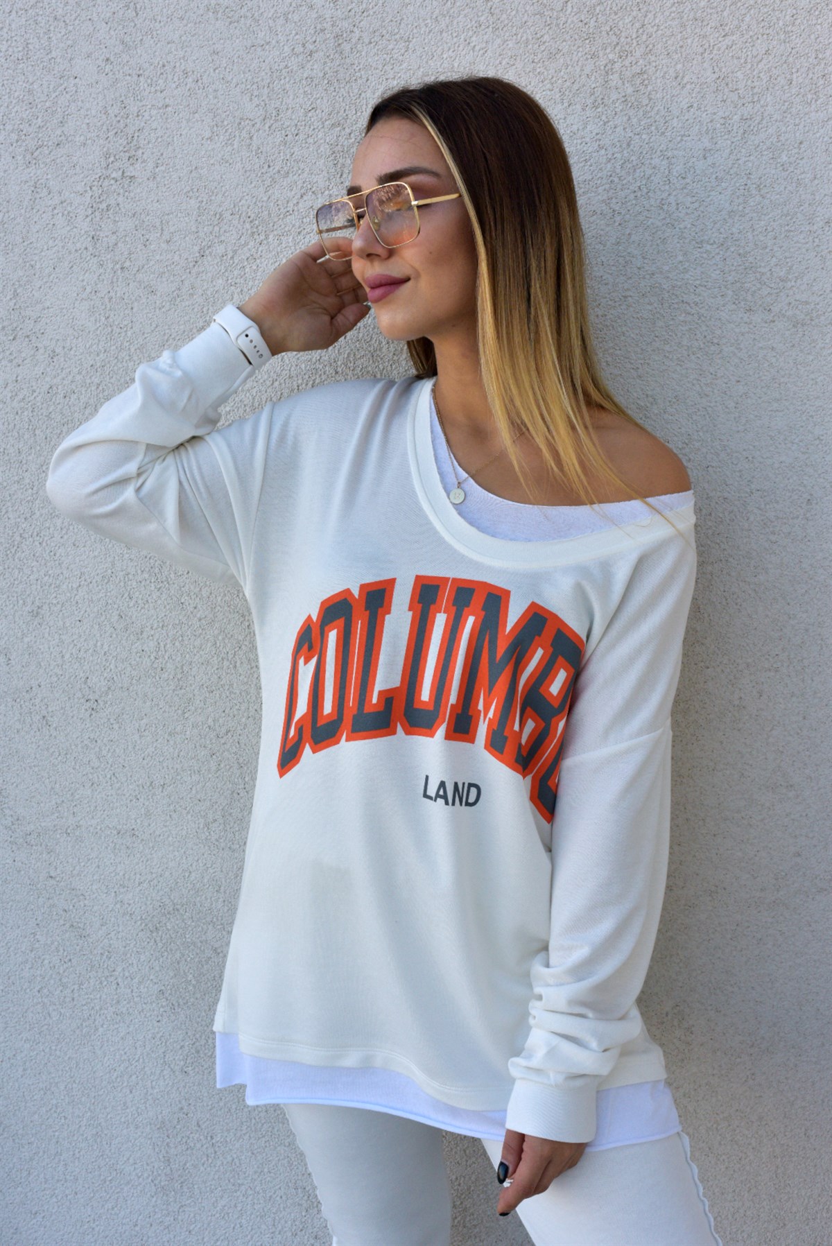 Columbus Tshirt Detaylı Sweat