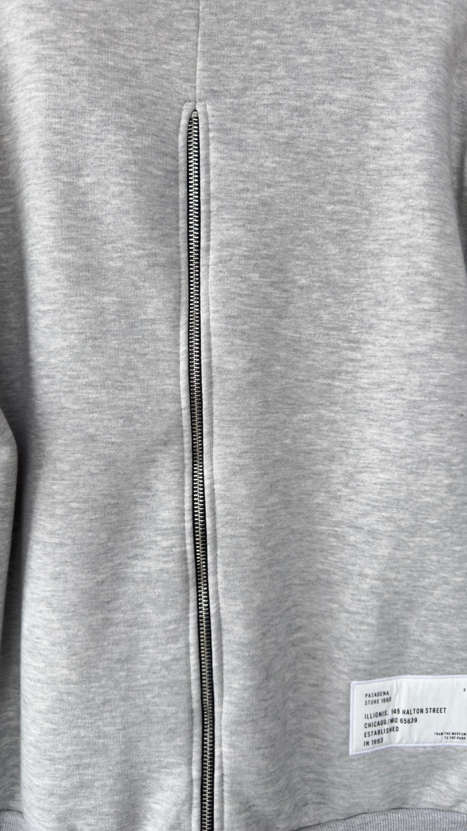 Zımba Baskılı Gri Sweatshirt