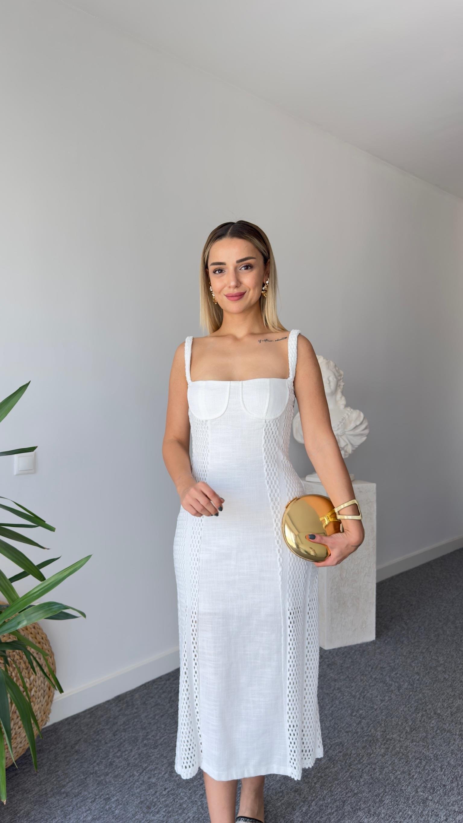 Cose Örgü Detay Yarım Astar Elbise 