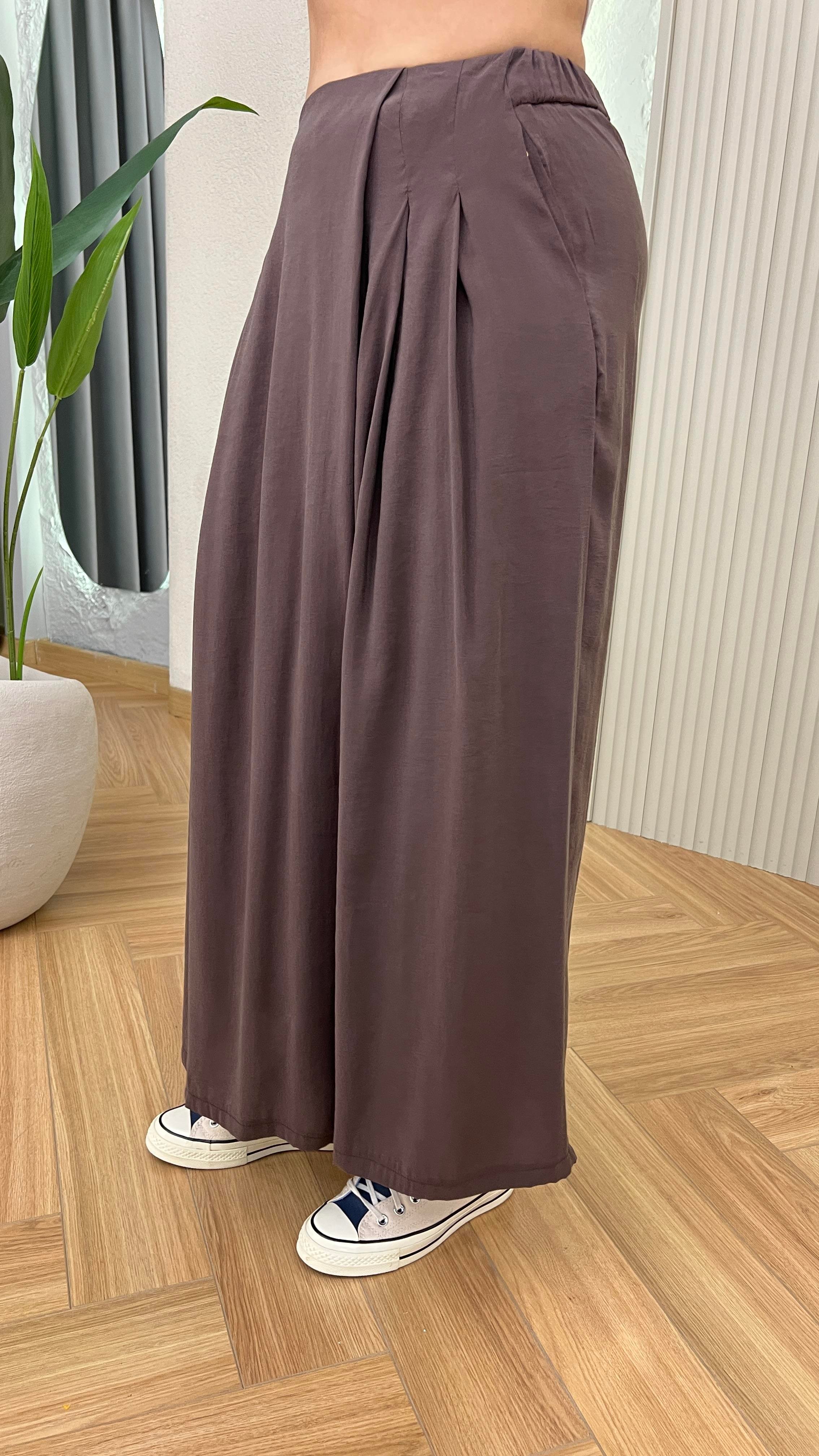 Kahve Astra Etek Görünümlü Tensel Pantolon