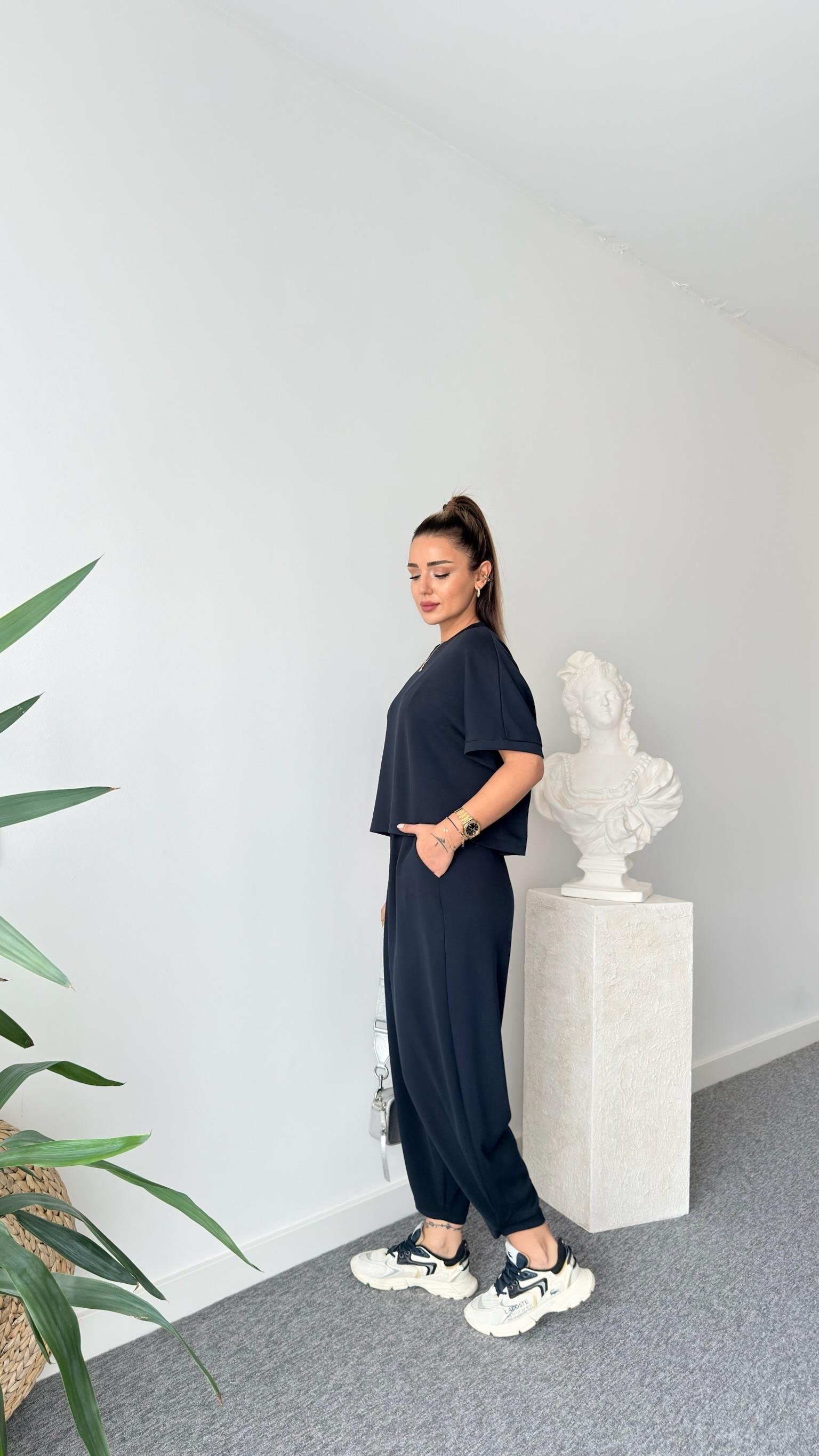 Premium Modal Füme Şalvar Pantolon Takım