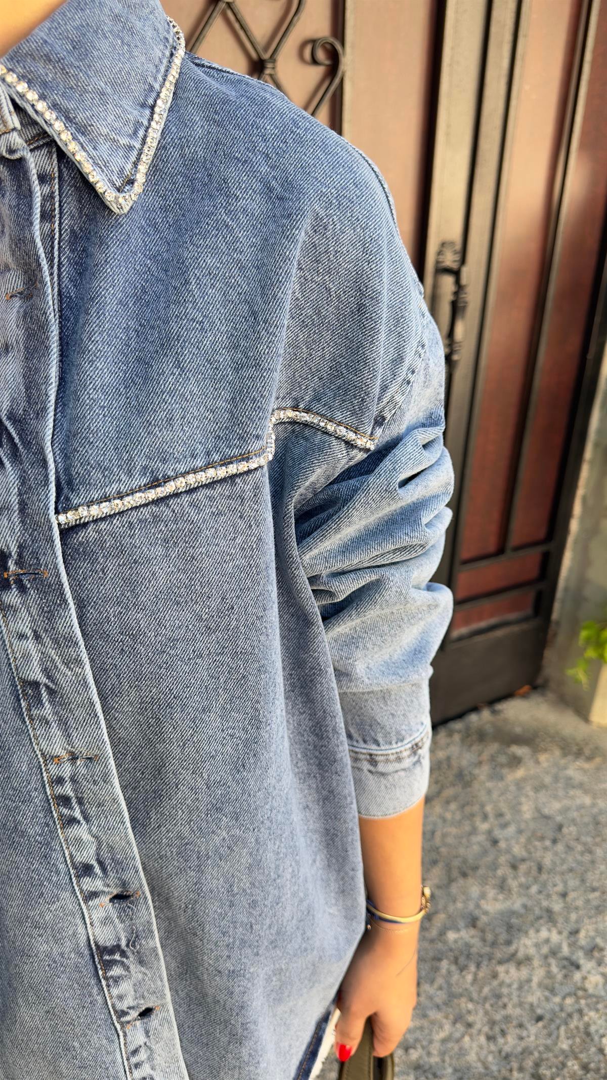 Desen Baskılı Orj Model Jean Ceket
