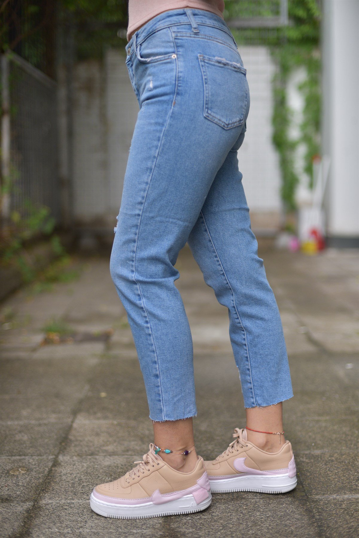 Likralı Mom Jean