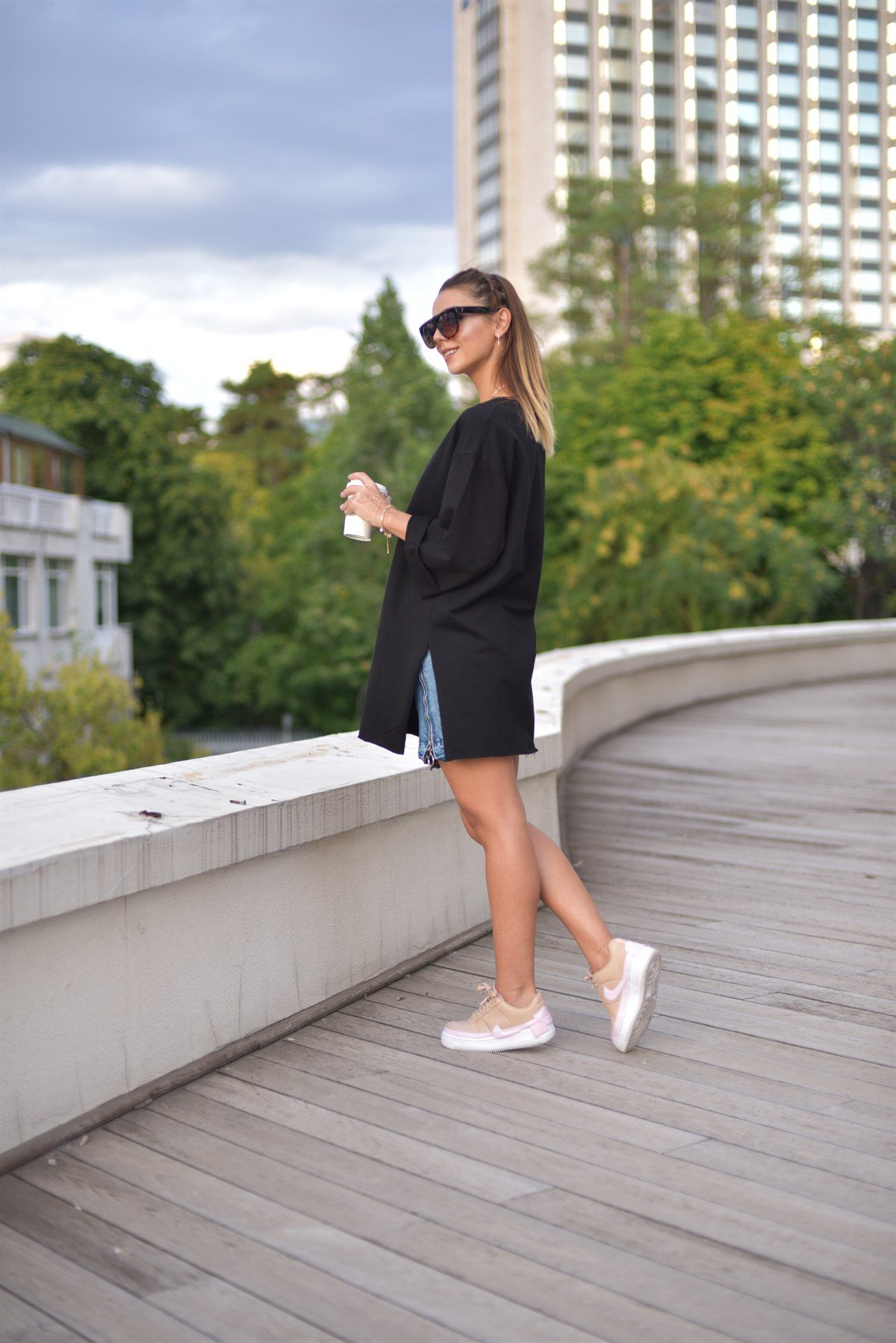 Yırtmaçlı Basic Tshirt