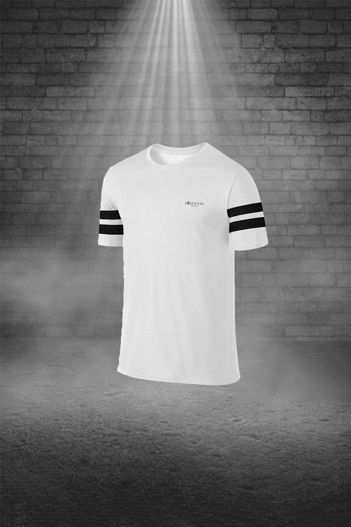 Büyük Beden Erkek Beyaz Günlük Sporcu Tişört ve Şort Takımı 4XL-10XL - siyah iki bant - M4