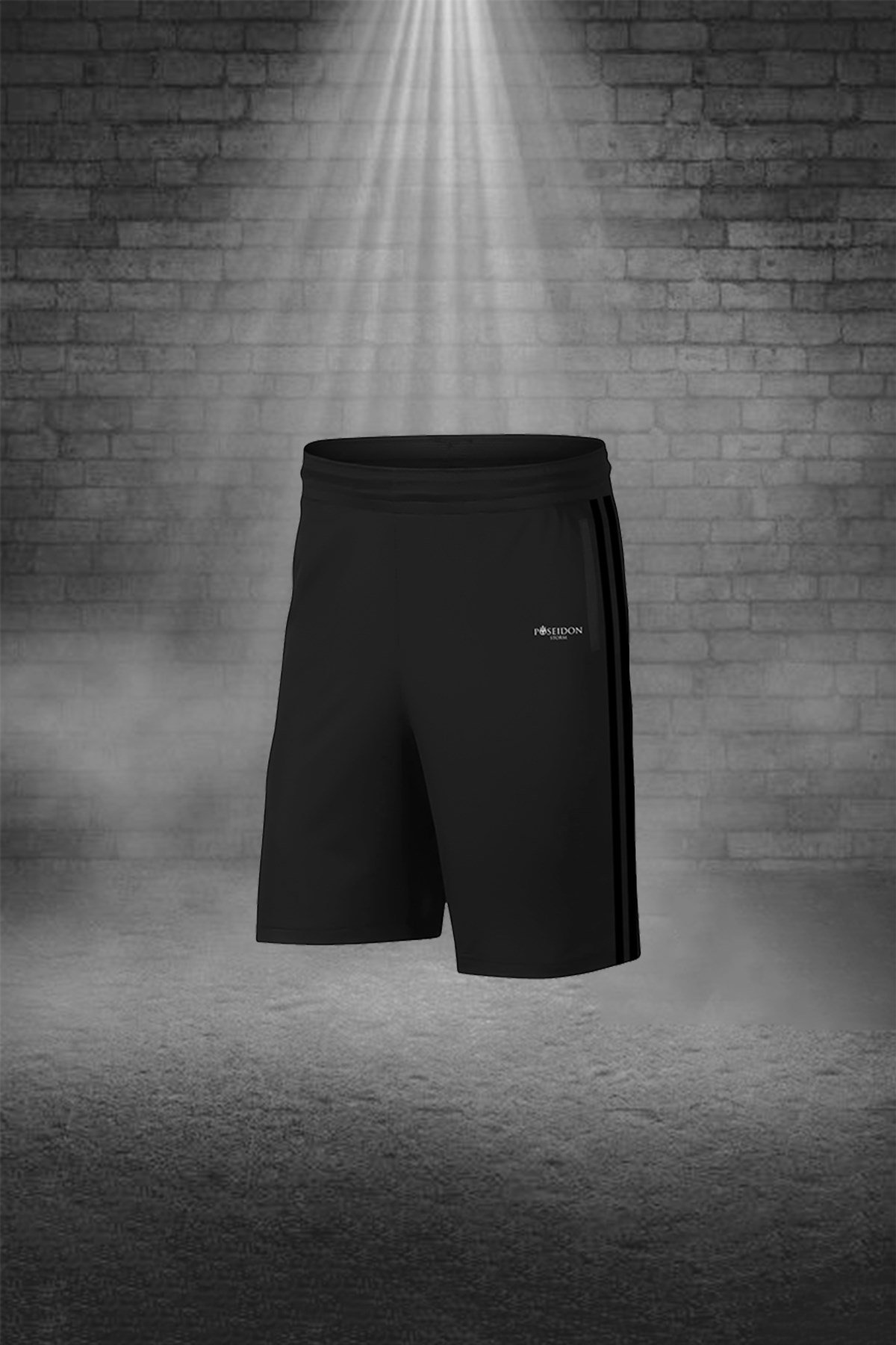 Büyük Beden Erkek Haki Günlük Sporcu Tişört ve Şort Takımı 4XL-10XL siyah çift şerit - M3