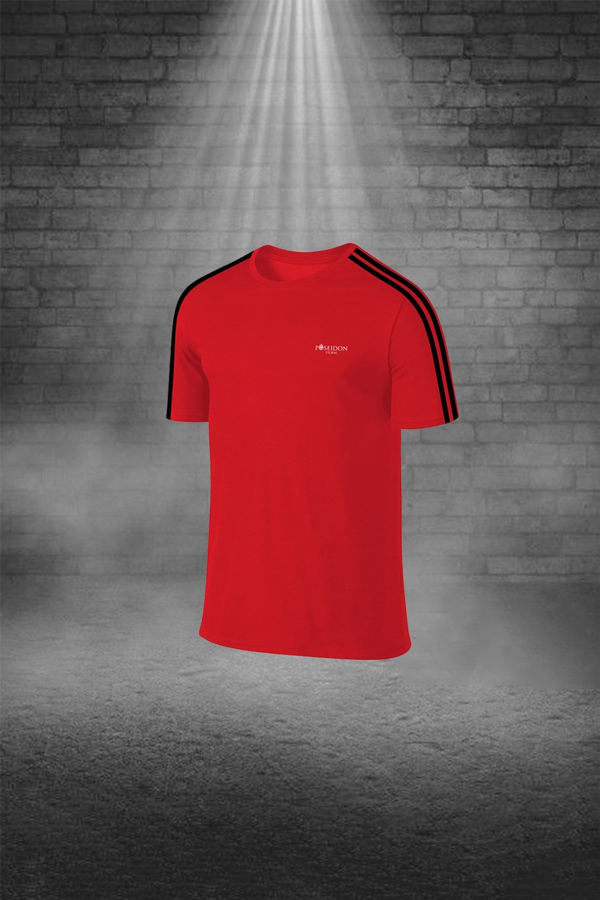 Büyük Beden Erkek Kırmızı Günlük Sporcu Tişört ve Şort Takımı 4XL-10XL siyah çift şerit - M3