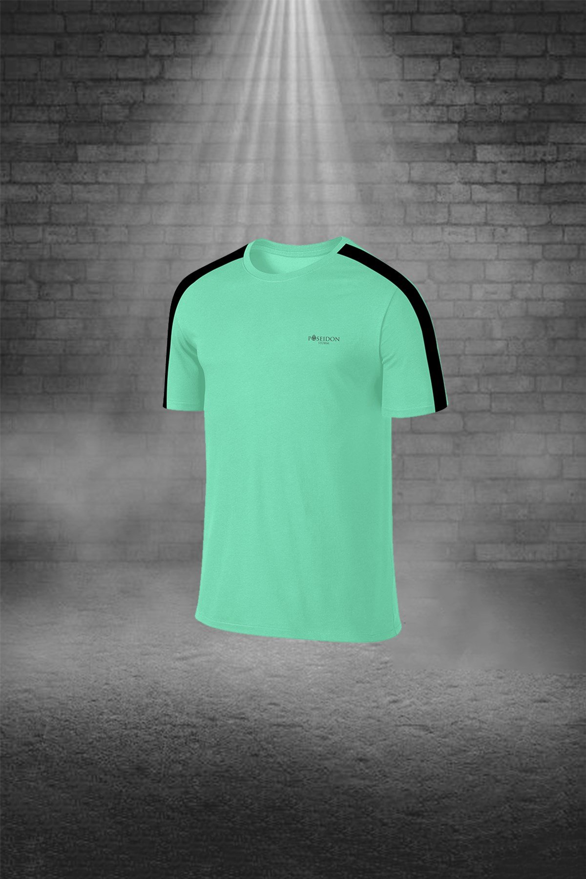 Büyük Beden Erkek Mint Yeşili Günlük Sporcu Tişört ve Şort Takımı 4XL-10XL - siyah tek bant şerit - M2