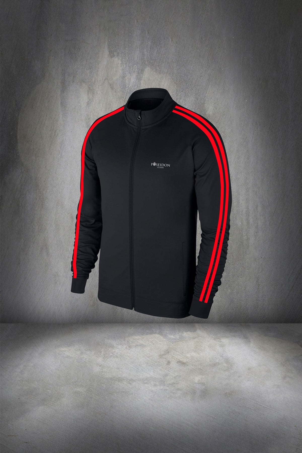 Büyük Beden Erkek Siyah Günlük Sporcu Eşofman Takımı 4XL-10XL kırmızı çift şerit - M2