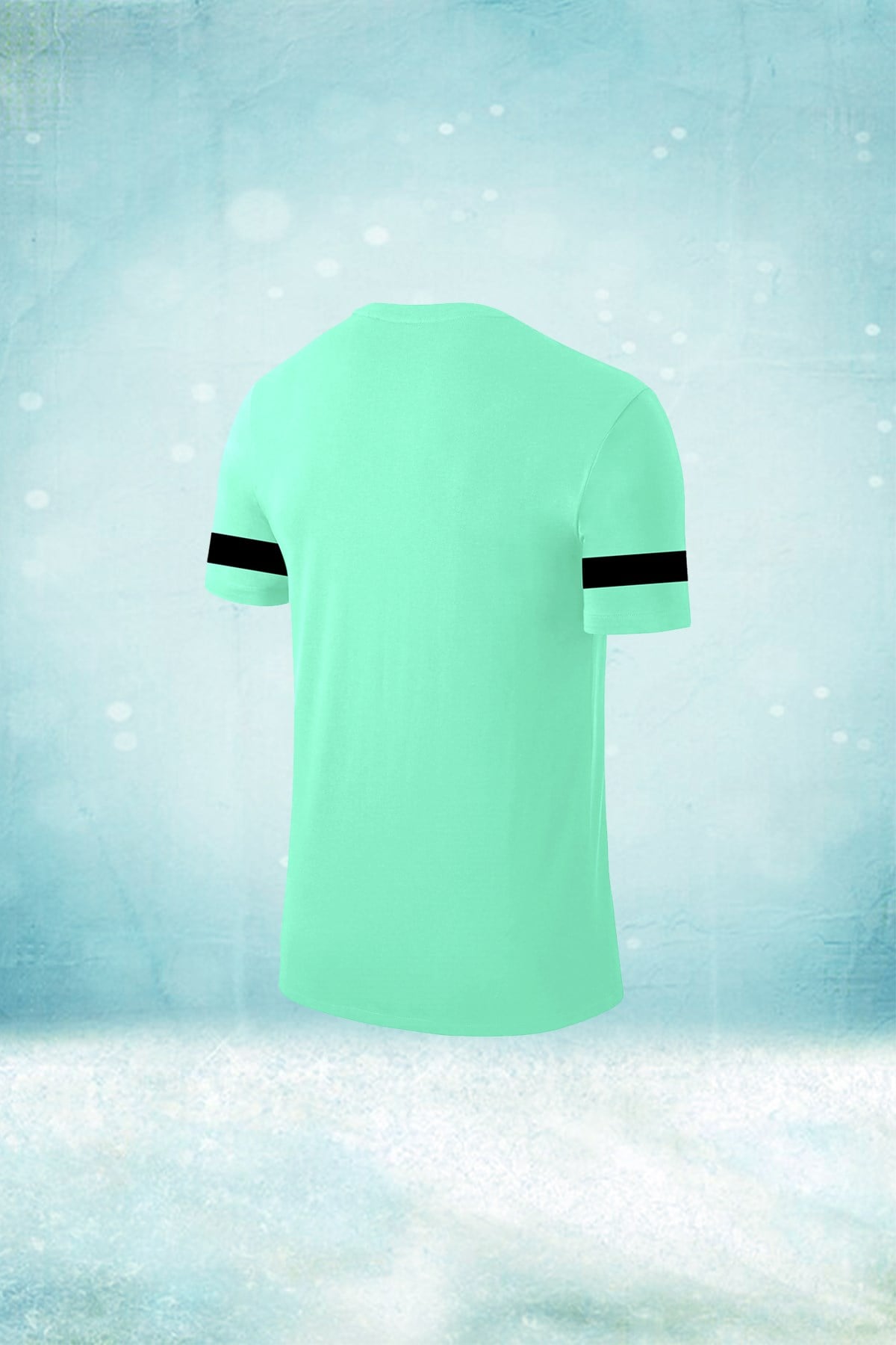 Büyük Beden Erkek Su Yeşili Günlük Sporcu Tişörtü 4XL-10XL - Kolları tek bant - M4