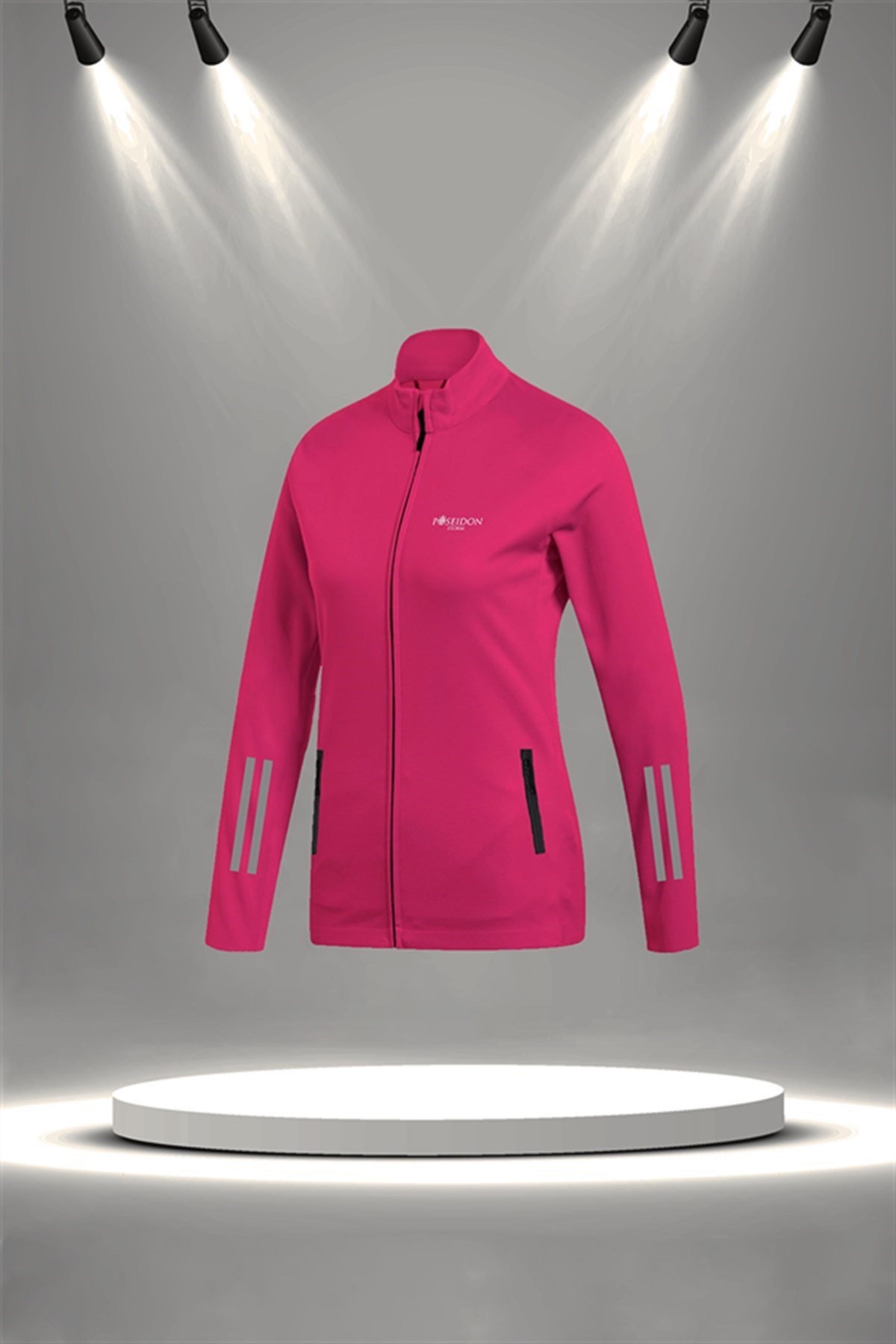 Büyük Beden Kadın Fuşya  İnterlok Kumaş Rahat Yürüyüş ve Koşu Sporcu Seti  (4XL-10XL)