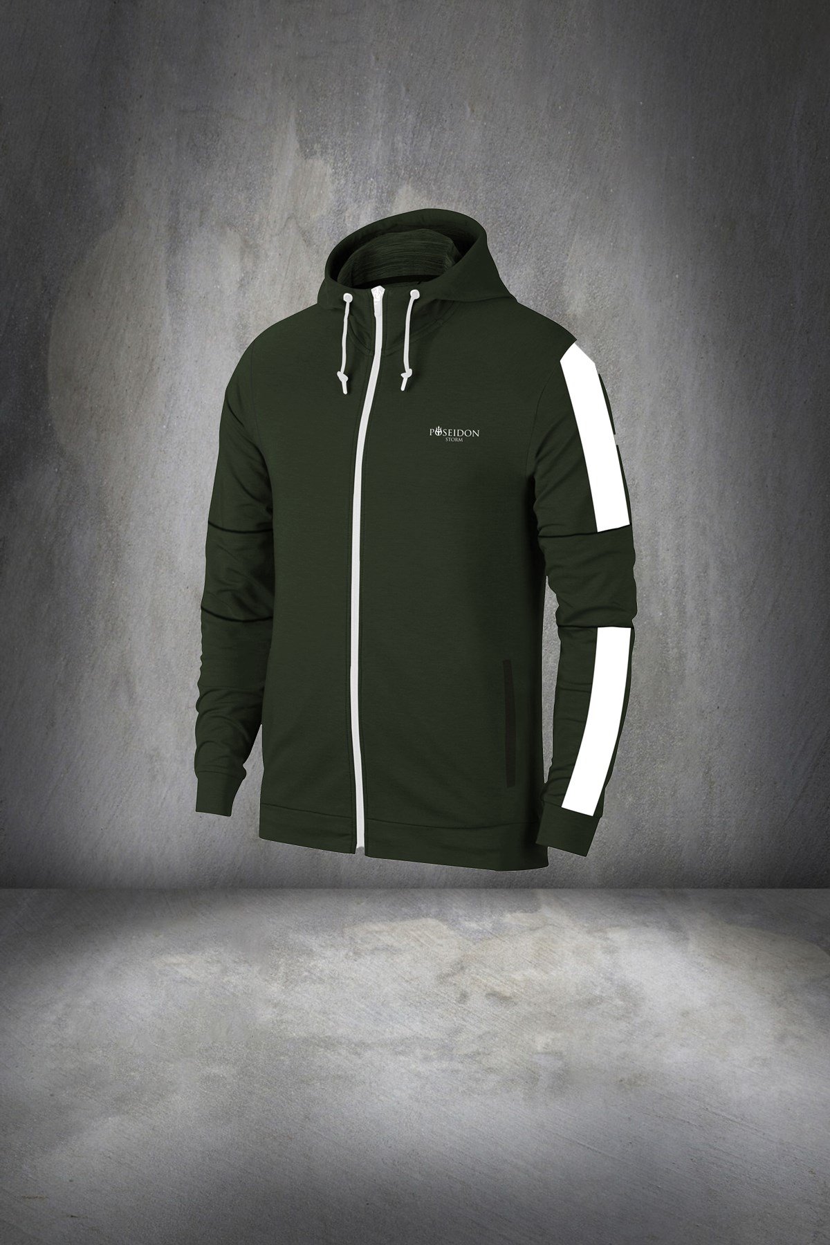 Erkek Haki Günlük Sporcu Eşofman Takımı S-3XL - parçalı tek bant - M15