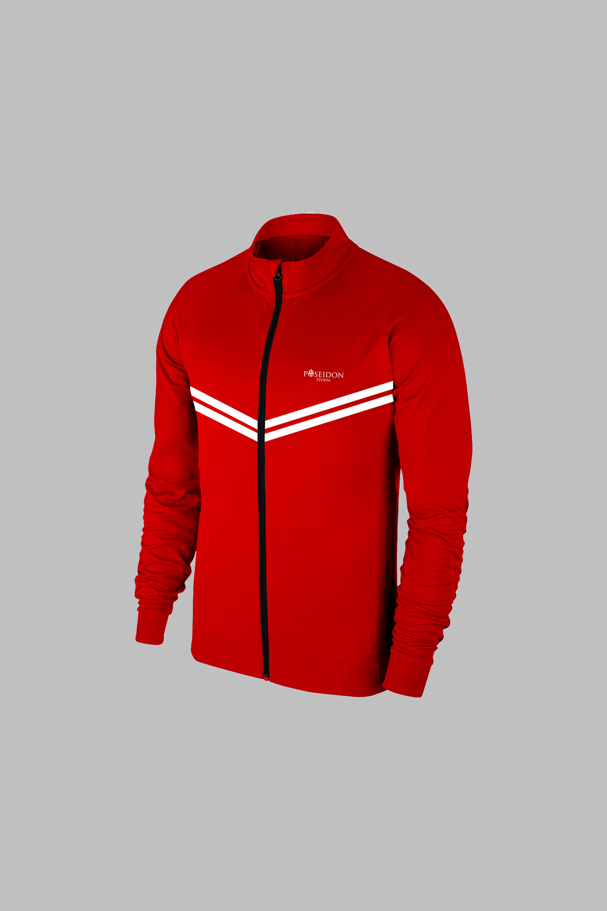 Erkek Kırmızı Yeni Supra Penye Kumaş Kapüşonlu Fermuarlı Koşu Takımı S-3XL