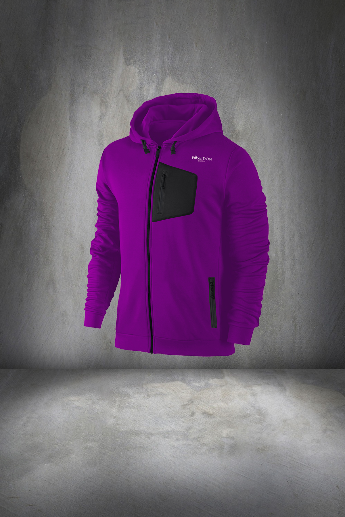 Erkek Mor Supra Penye Kumaş Rahat Regular Fit Kapüşonlu Yürüyüş Takımı S-3XL