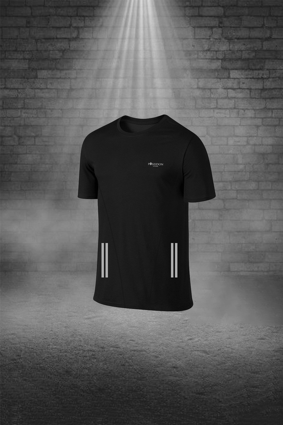 Erkek Siyah Günlük Sporcu Tişört ve Şort Takımı S-3XL - flexo çift şerit - M7
