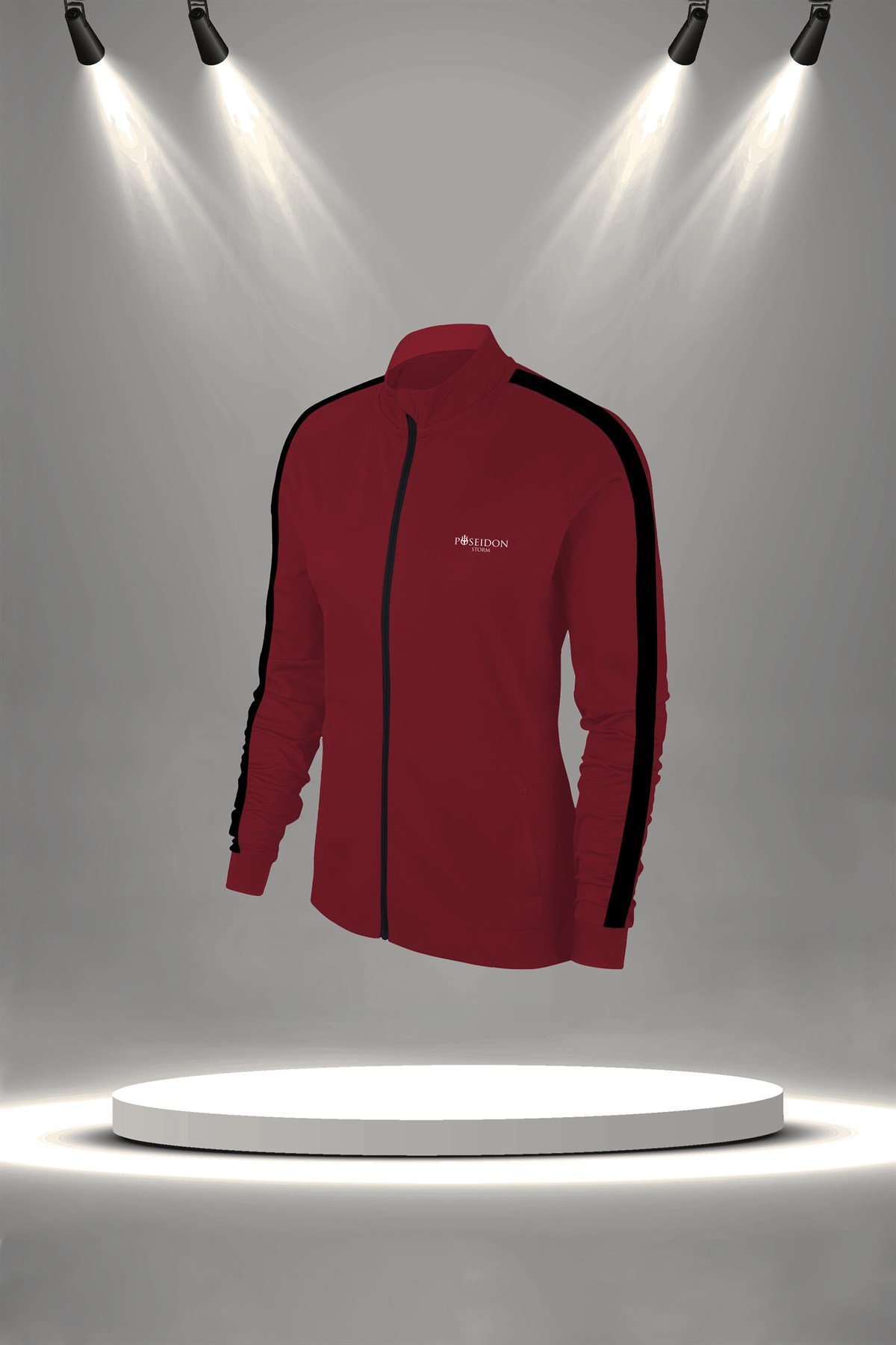 Kadın Bordo Günlük Sporcu Eşofman Takımı S-3XL tek bant şerit - M1