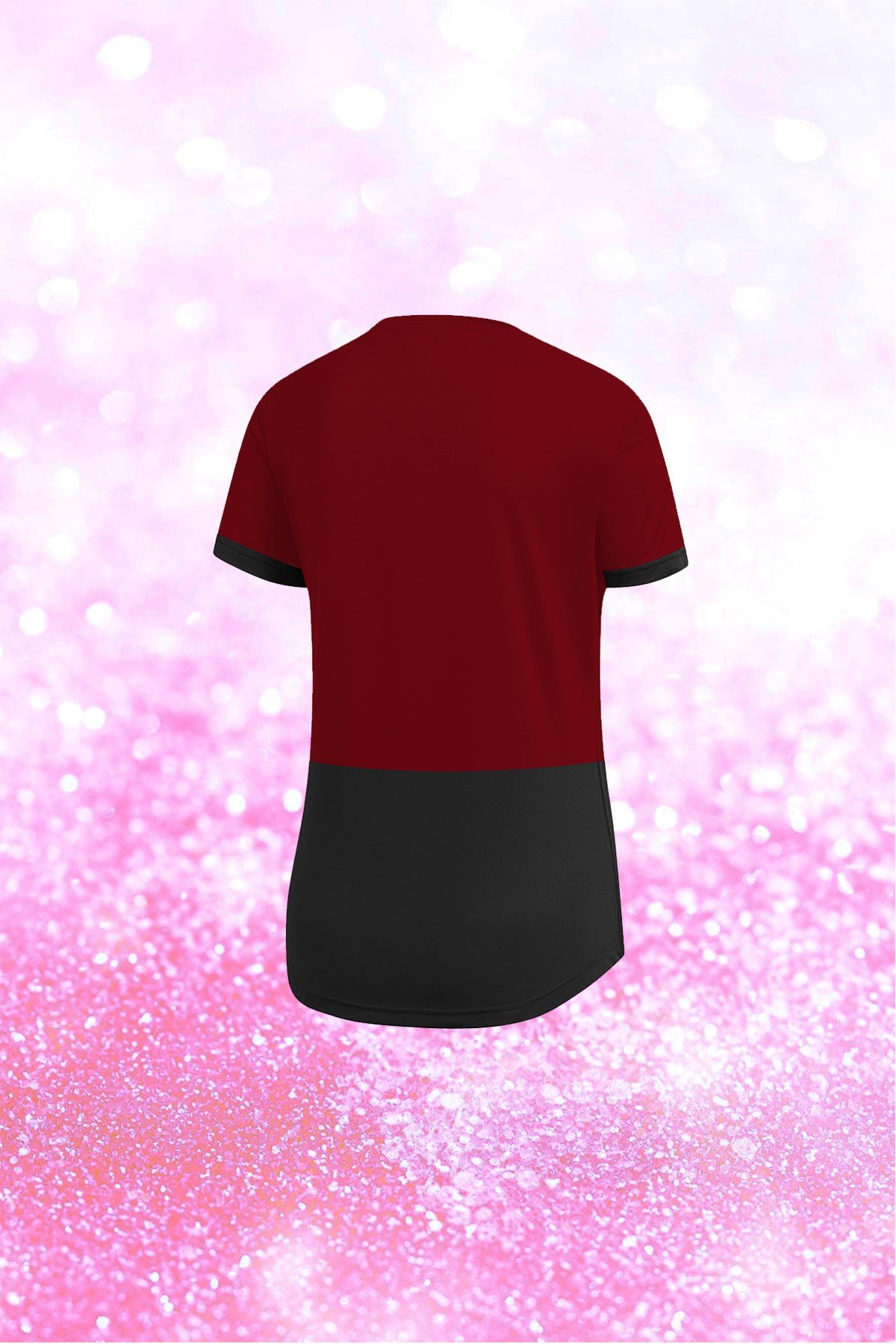 Kadın Bordo Günlük Sporcu Tişörtü S-3XL - Çift parçalı - M6