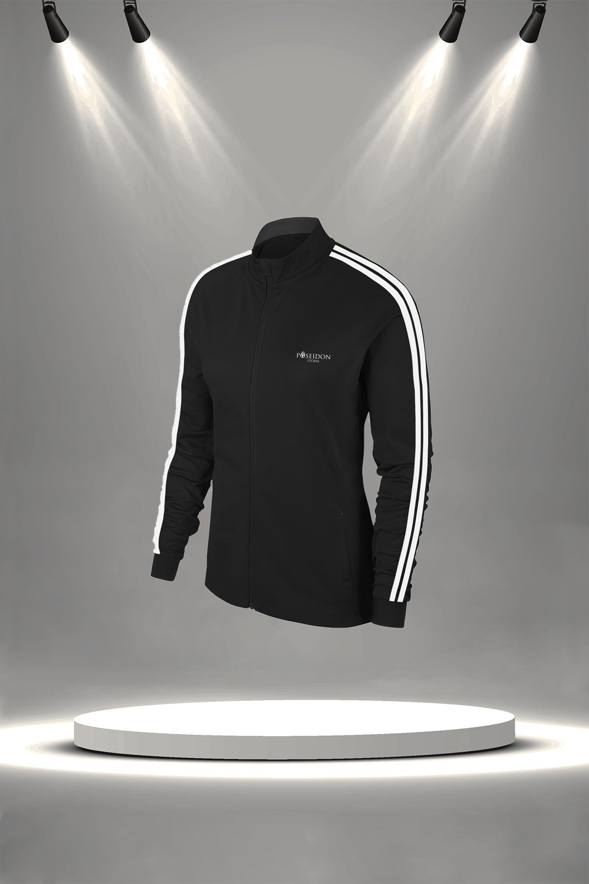 Kadın Siyah Günlük Sporcu Eşofman Takımı S-3XL beyaz çift şerit - M2