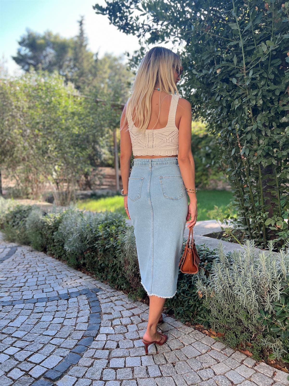 Nişantaşı Butik ASİMETRİ KOT ETEK