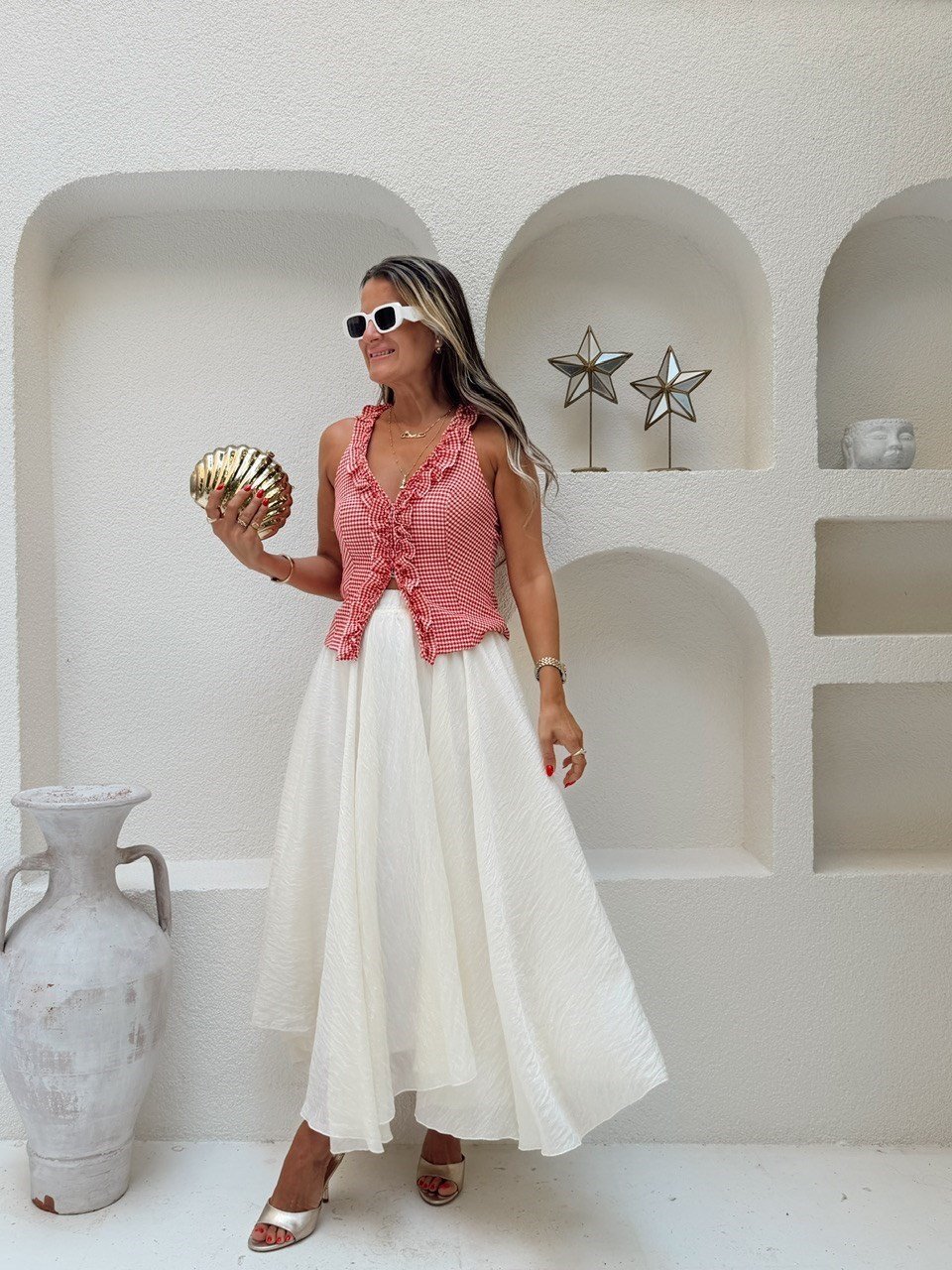 Nişantaşı Butik ASİMETRİK ASTARLI VOLUM ETEK VANİLLİA