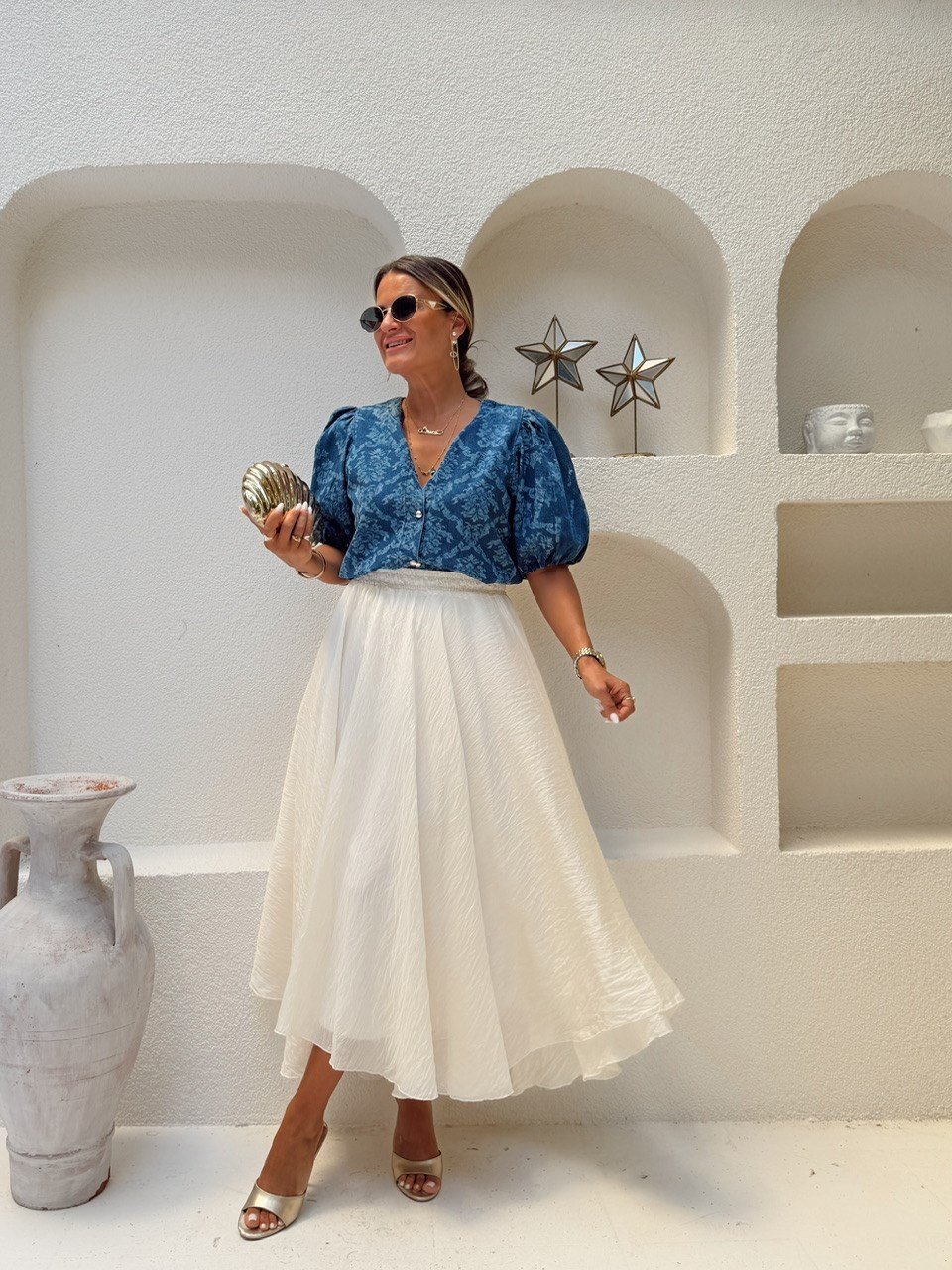 Nişantaşı Butik ASİMETRİK ASTARLI VOLUM ETEK VANİLLİA