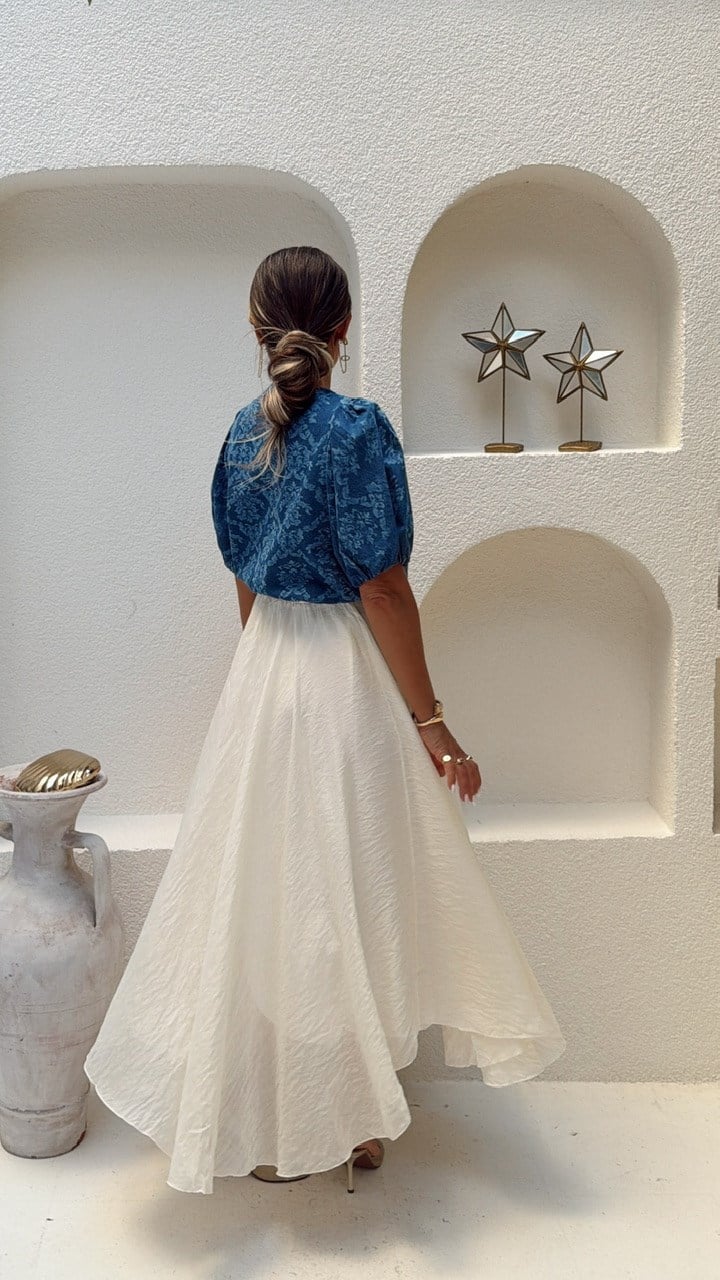 Nişantaşı Butik ASİMETRİK ASTARLI VOLUM ETEK VANİLLİA